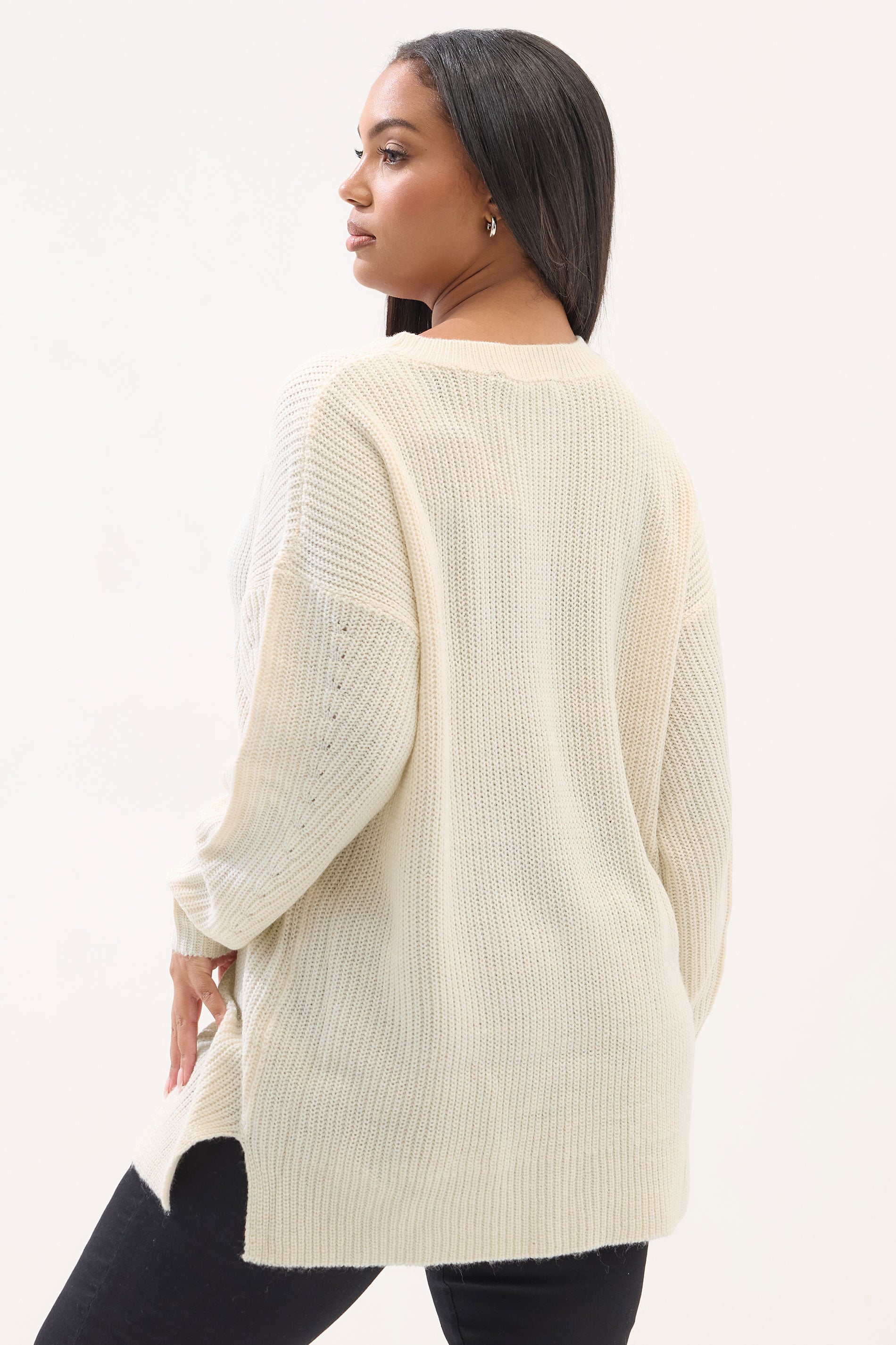 YOURS Plus Size Stone Brown Knitted Jumper | Yours Clothing 2