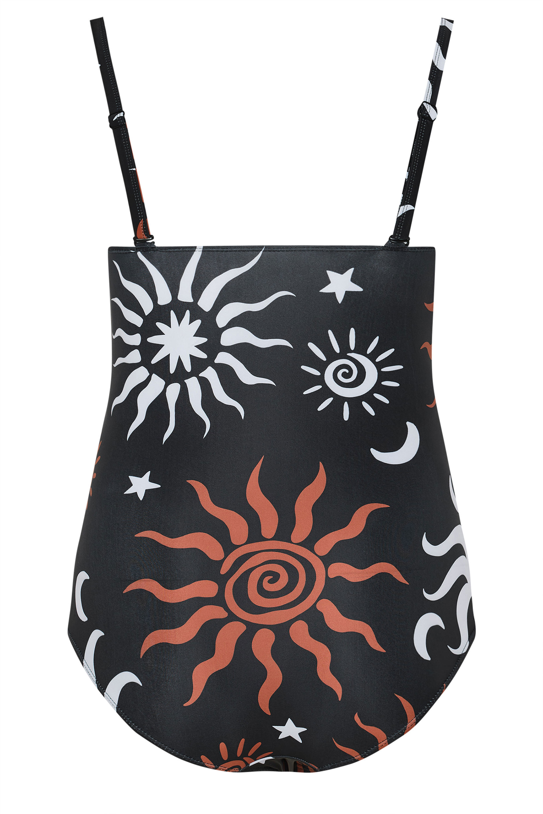 YOURS Plus Size Black Celestial Print Bandeau Swimsuit | Yours Clothing 9