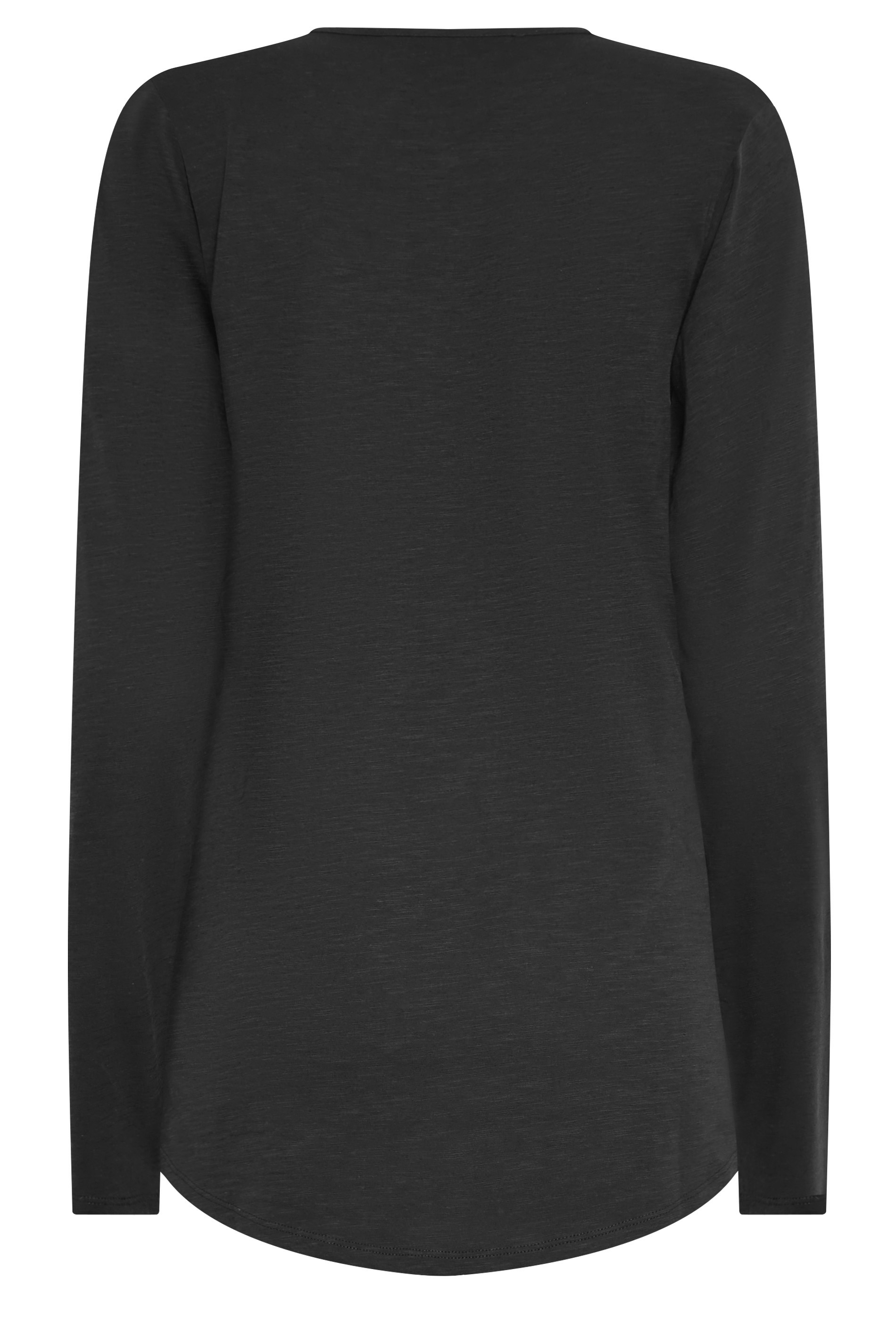 LTS Tall Black Long Sleeve Henley Top | Long Tall Sally 7