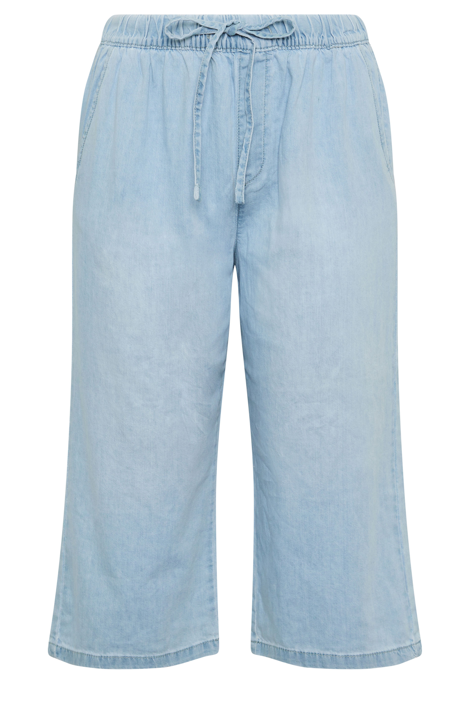 Yours Plus Size Blue Crop Wide Leg Jeans | Yours Clothing 6