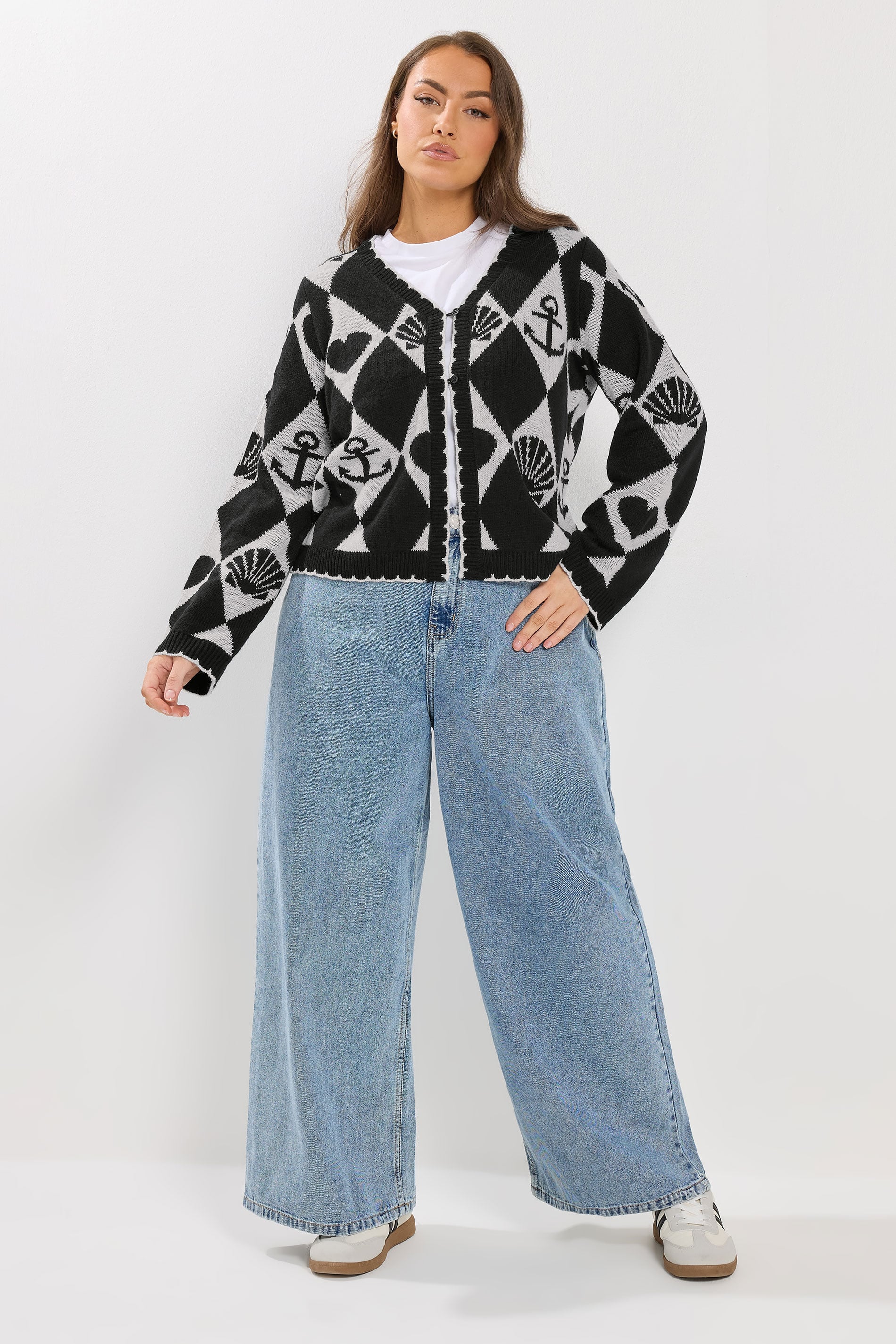 YOURS Plus Size Sailor Print Cardigan | Yours Clothing 1