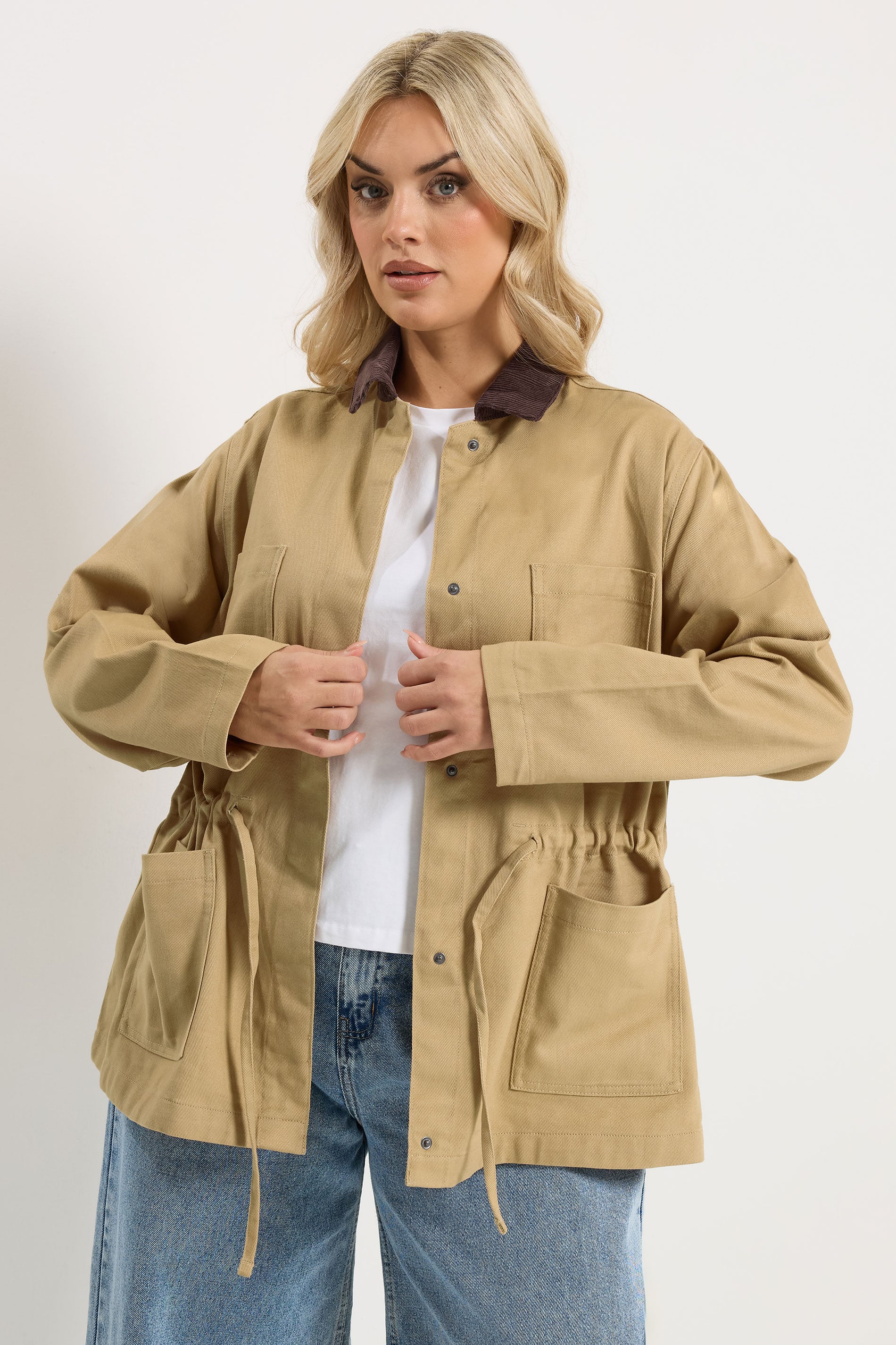 YOURS Plus Size Stone Brown Carpenter Jacket | Yours Clothing 3