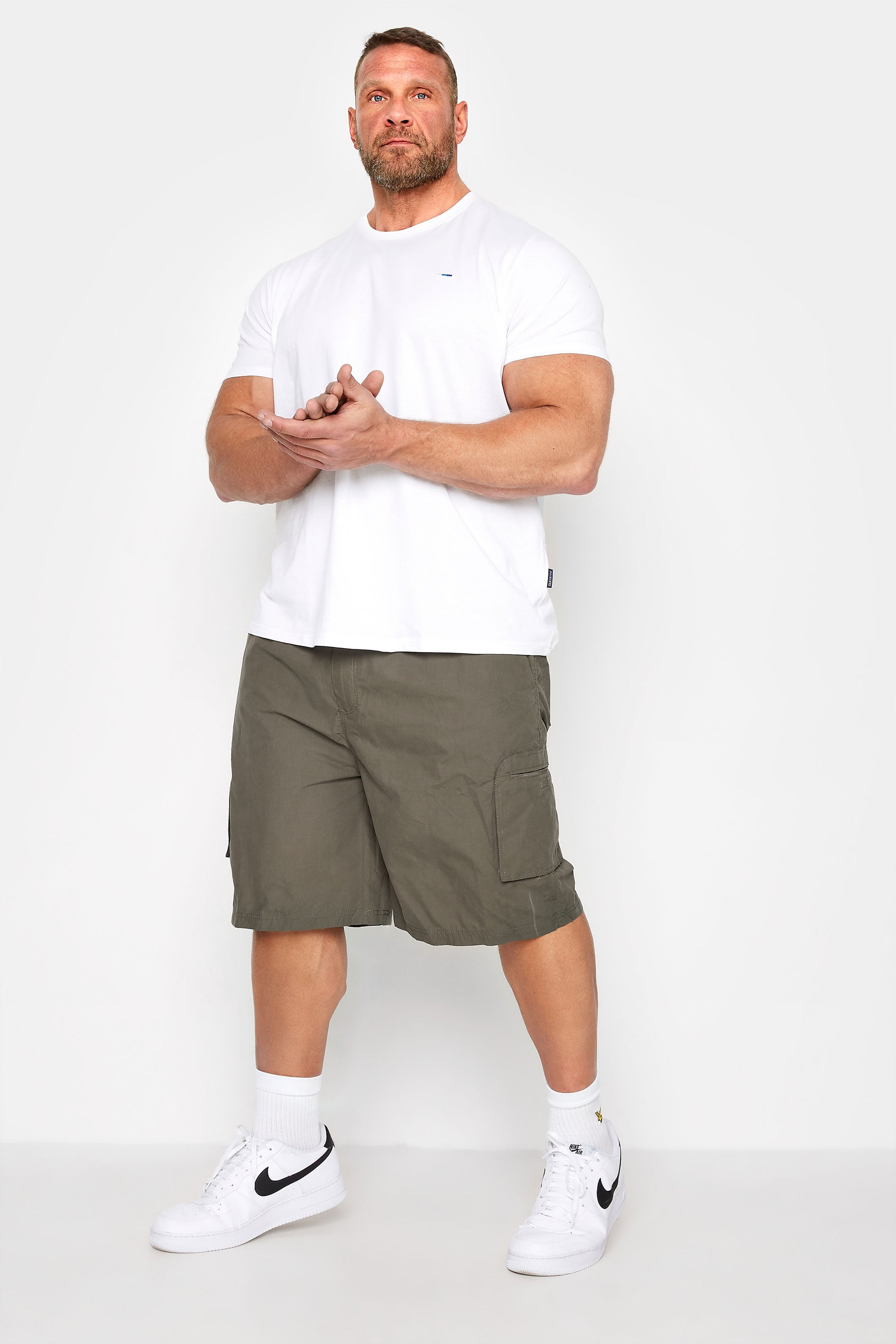 D555 Khaki Green Cargo Shorts | BadRhino 1
