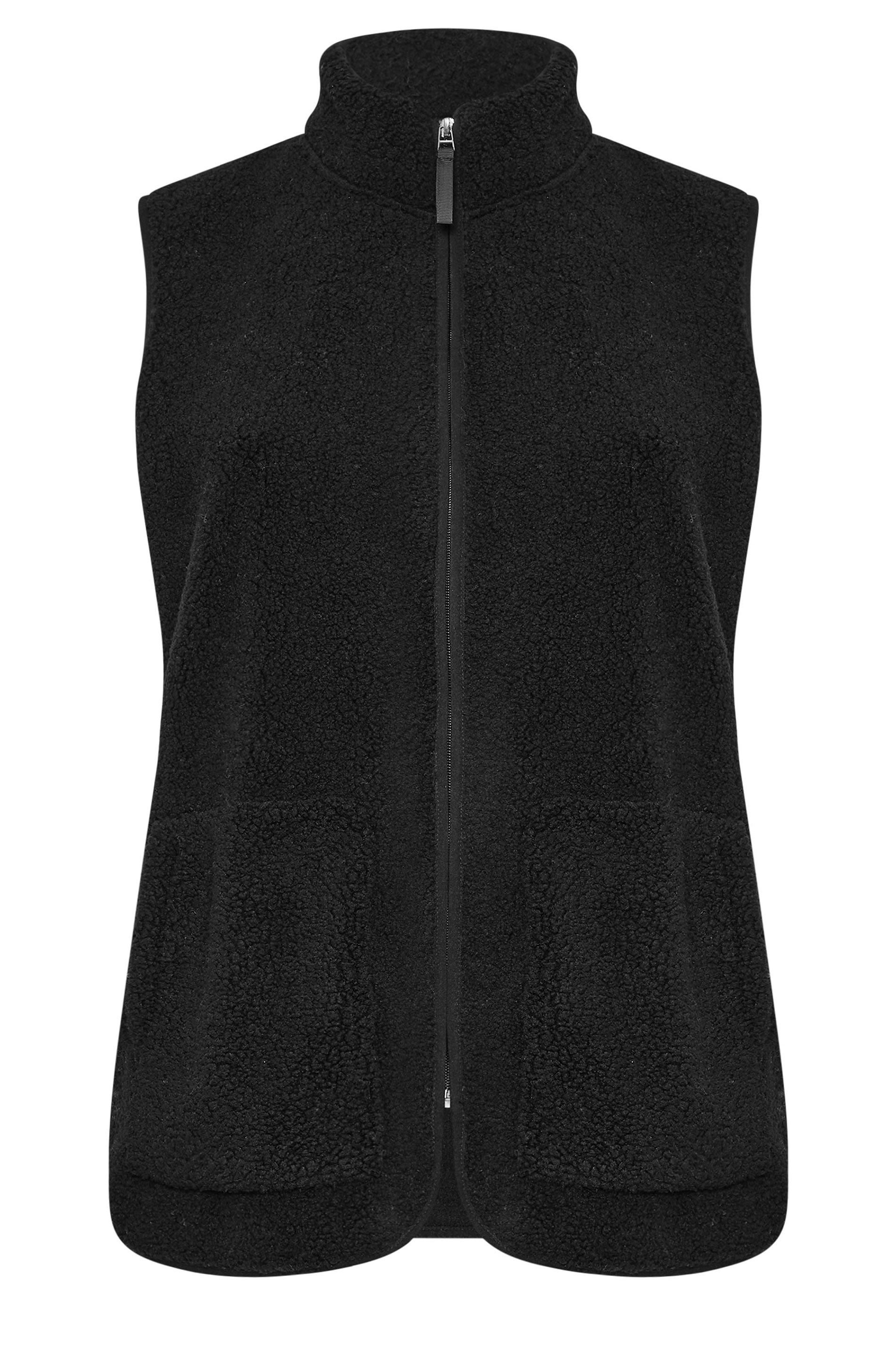 YOURS Plus Size Black Teddy Borg Gilet | Yours Clothing 5