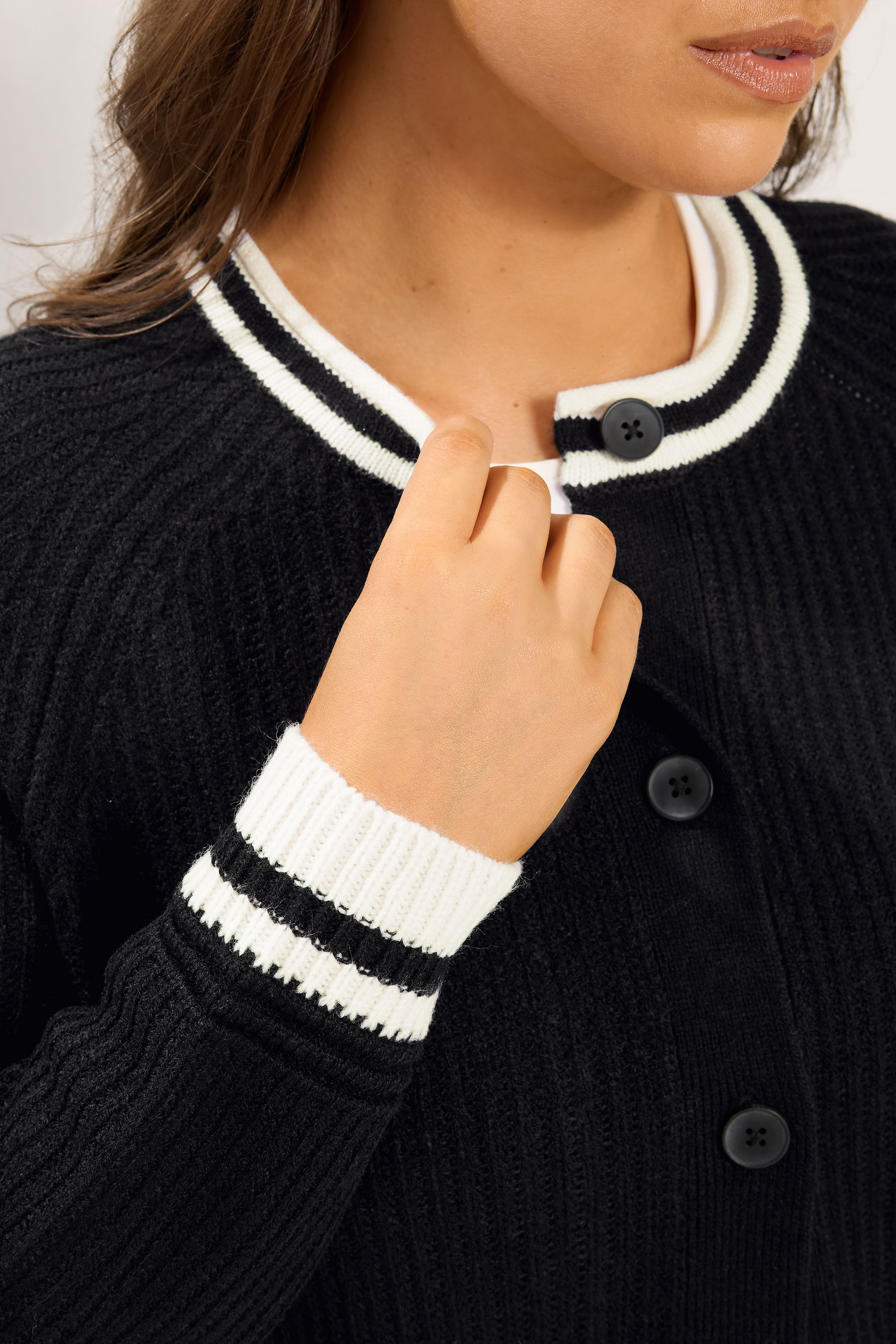 YOURS Plus Size Black Long Sleeve Knitted Cardigan | Yours Clothing 4