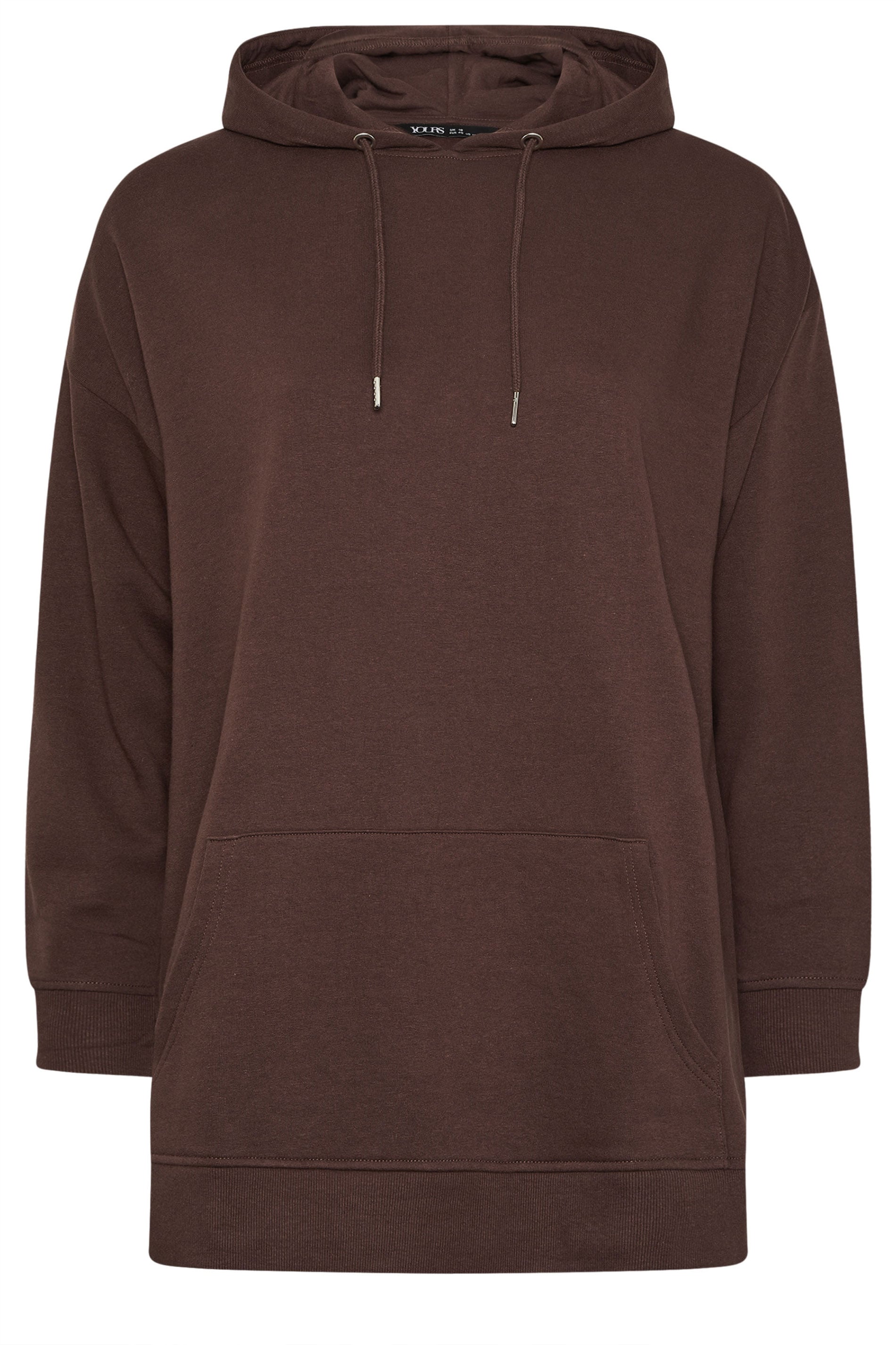YOURS Plus Size Chocolate Brown Hoodie | Yours Clothing 5