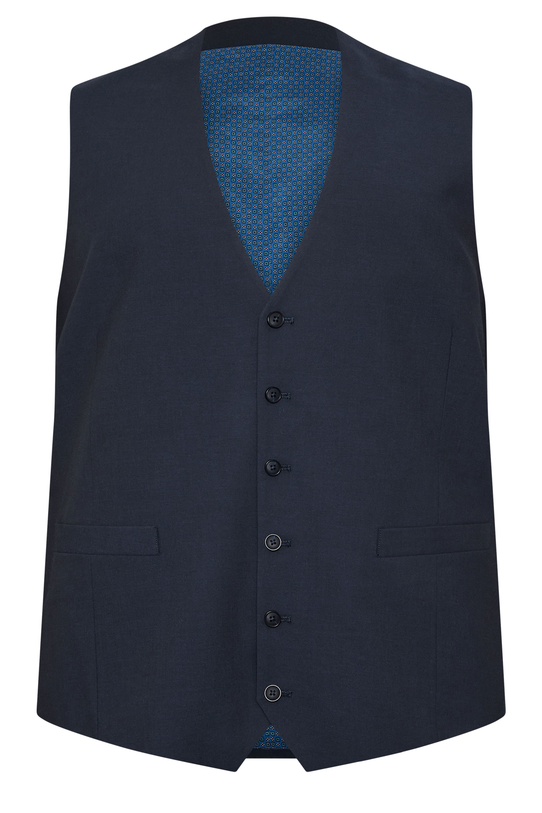 D555 Big & Tall Black Suit Waistcoat | BadRhino 4