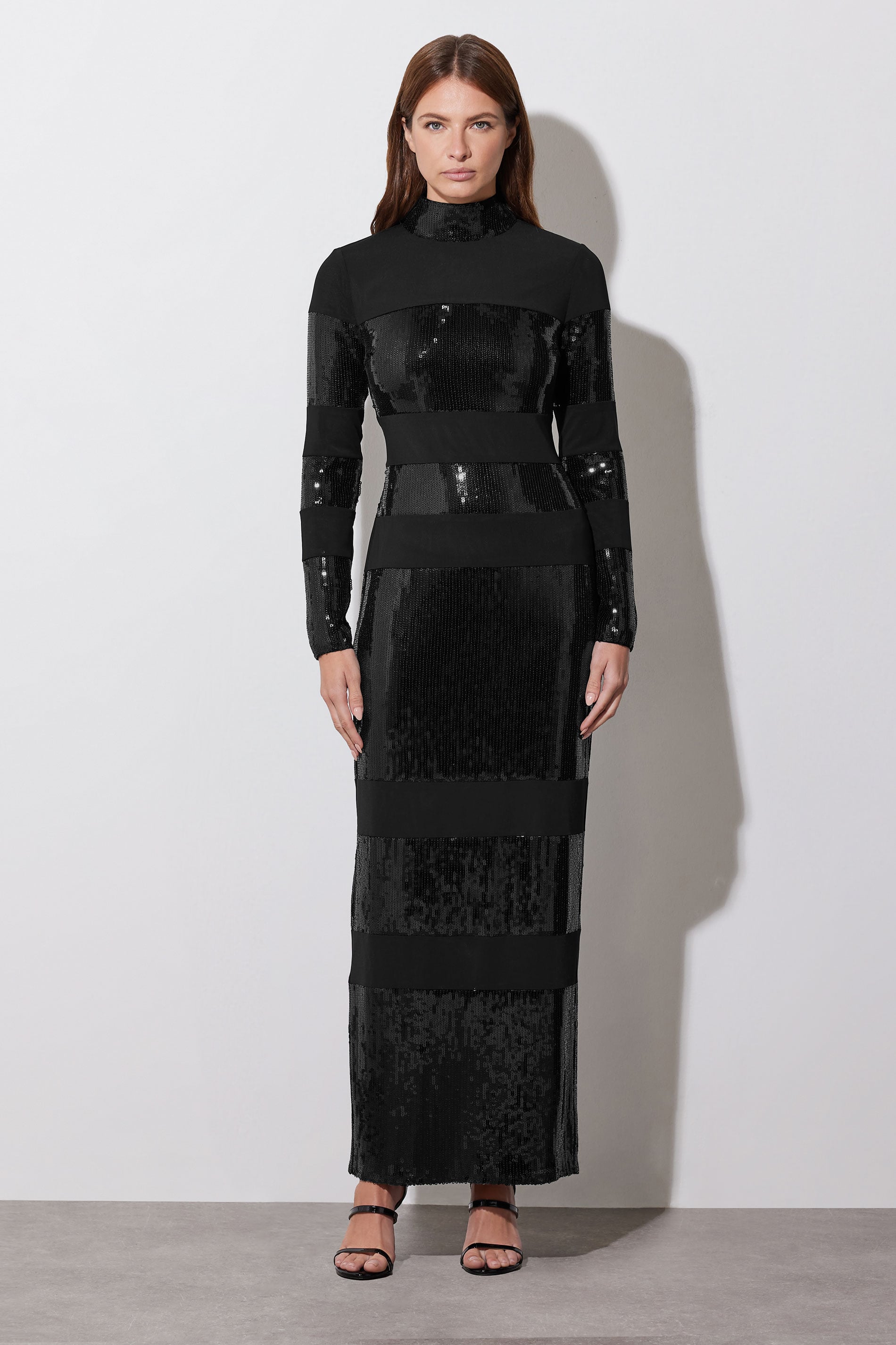 STAR Black Sequin Stripe Maxi Dress | StarByJM 2