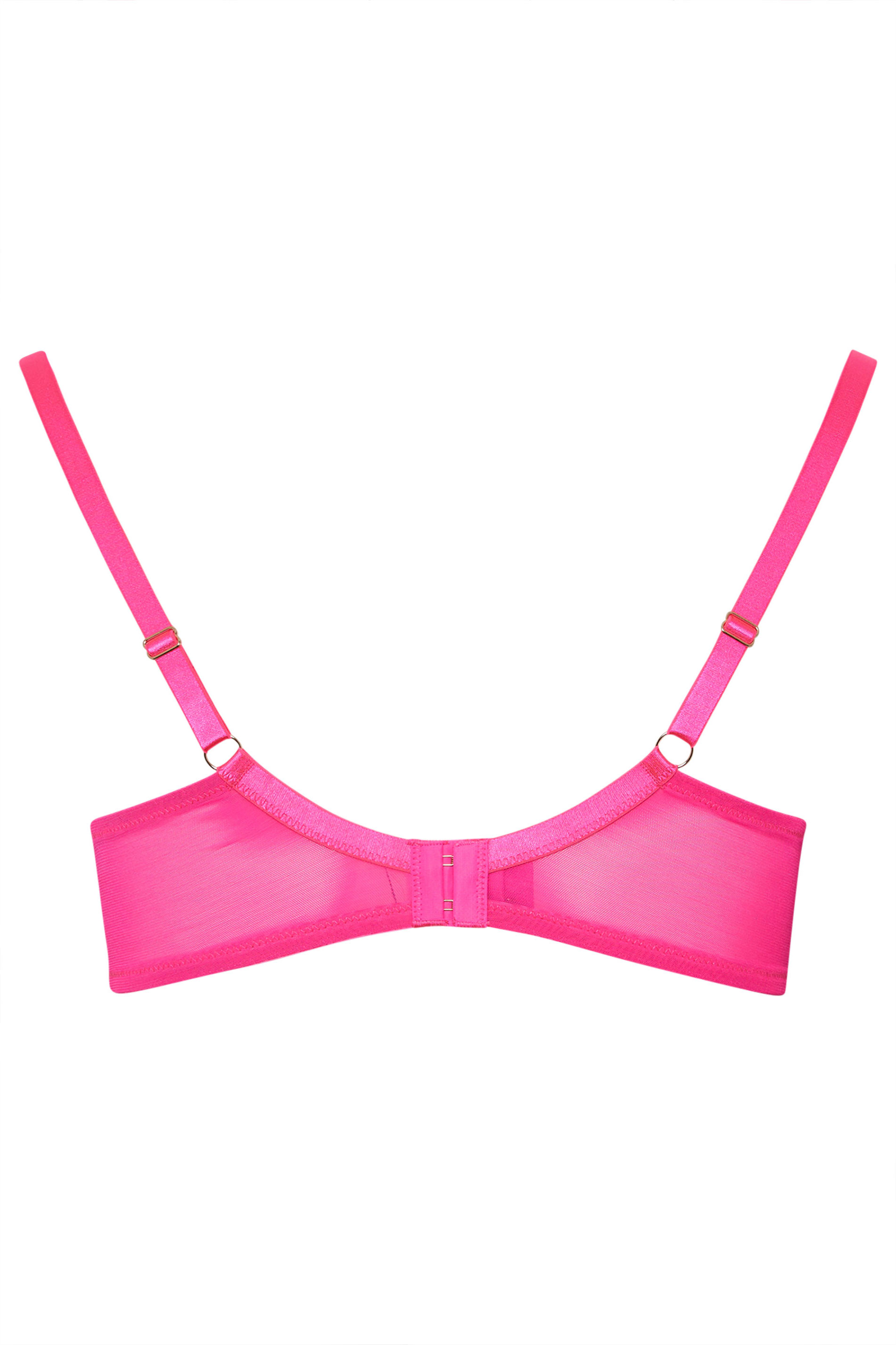 PLAYFUL PROMISES Pink Ramona Illusion Strap Underwired Bra | Yours Clothing 6