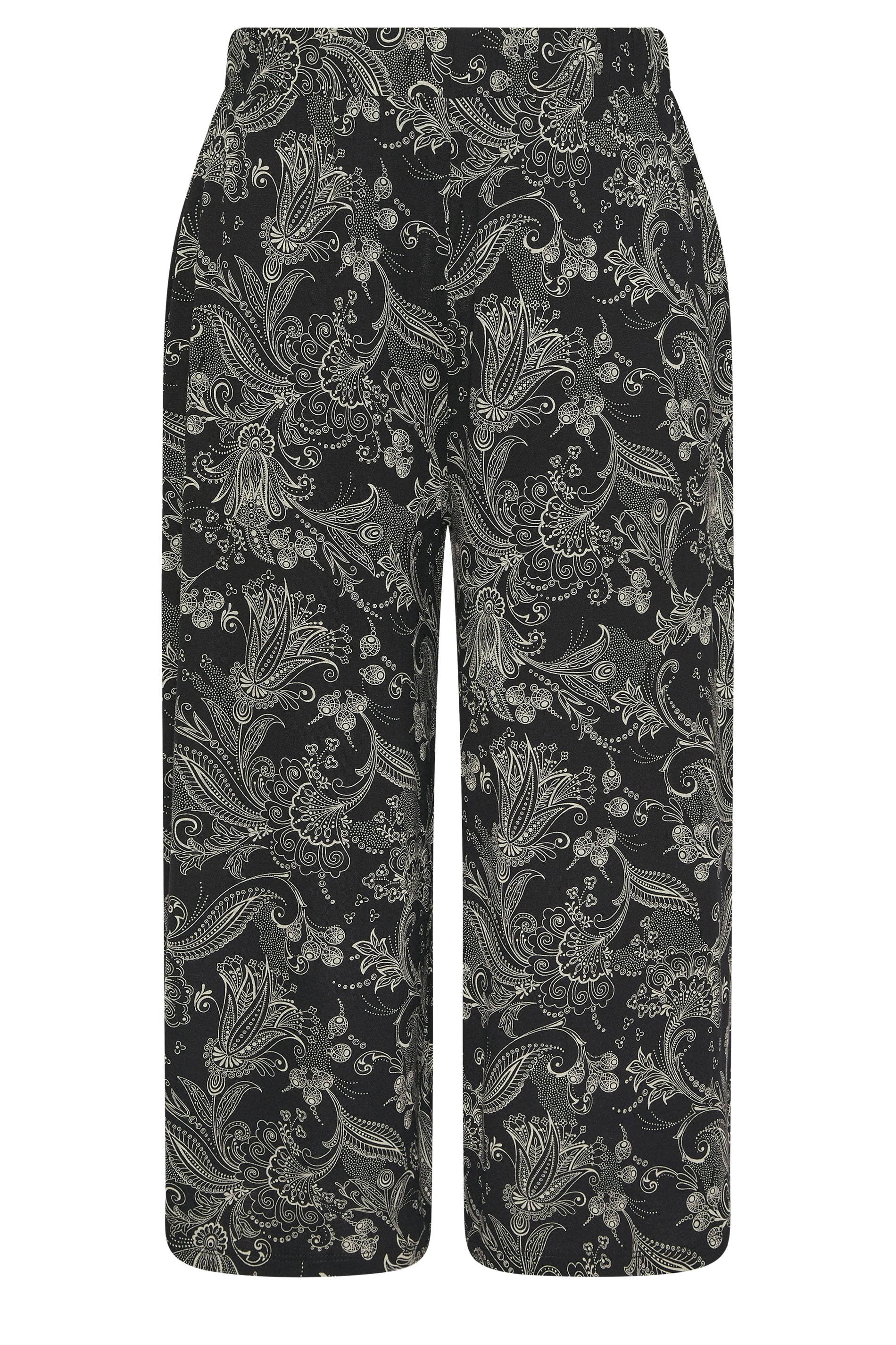 YOURS Plus Size Black Paisley Print Midaxi Culottes | Yours Clothing 5