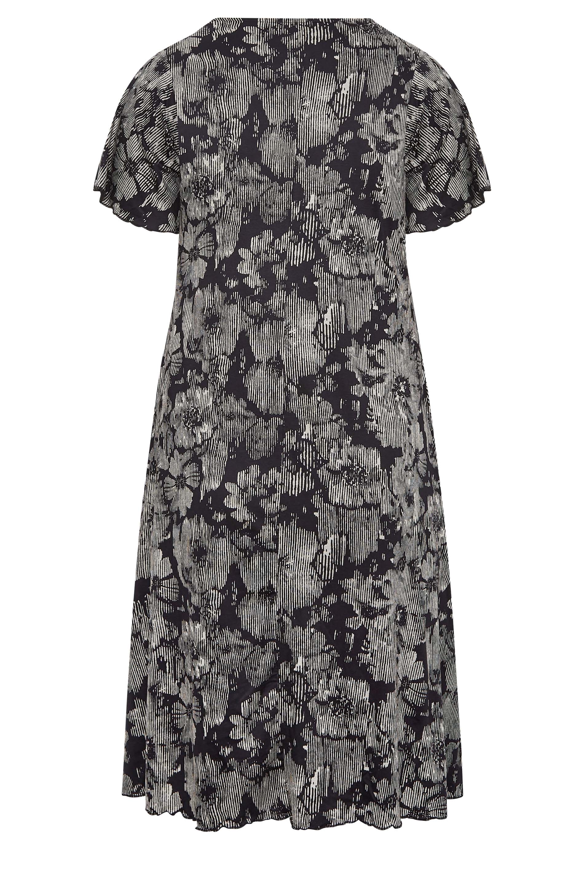 YOURS Curve Plus Size Black Floral V-Neck Lace Dress | Yours Clothing  7