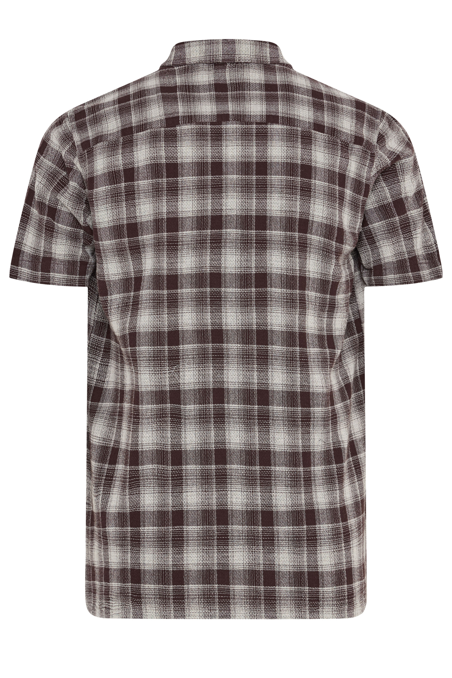 BadRhino Big & Tall Brown Check Stripe Short Sleeve Shirt | BadRhino 2