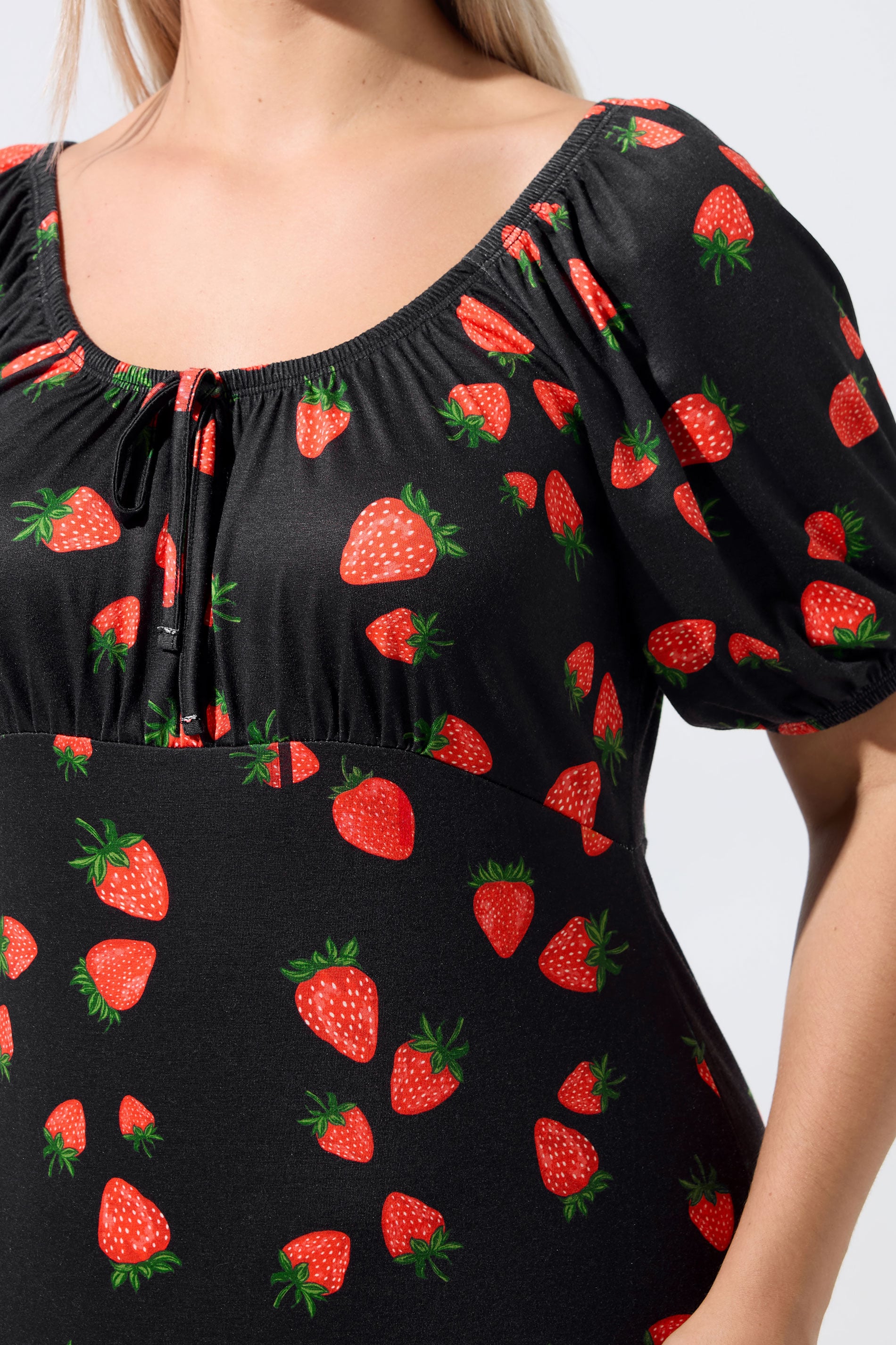 LIMITED COLLECTION Plus Size Black Strawberry Tea Dress | Yours Clothing 4