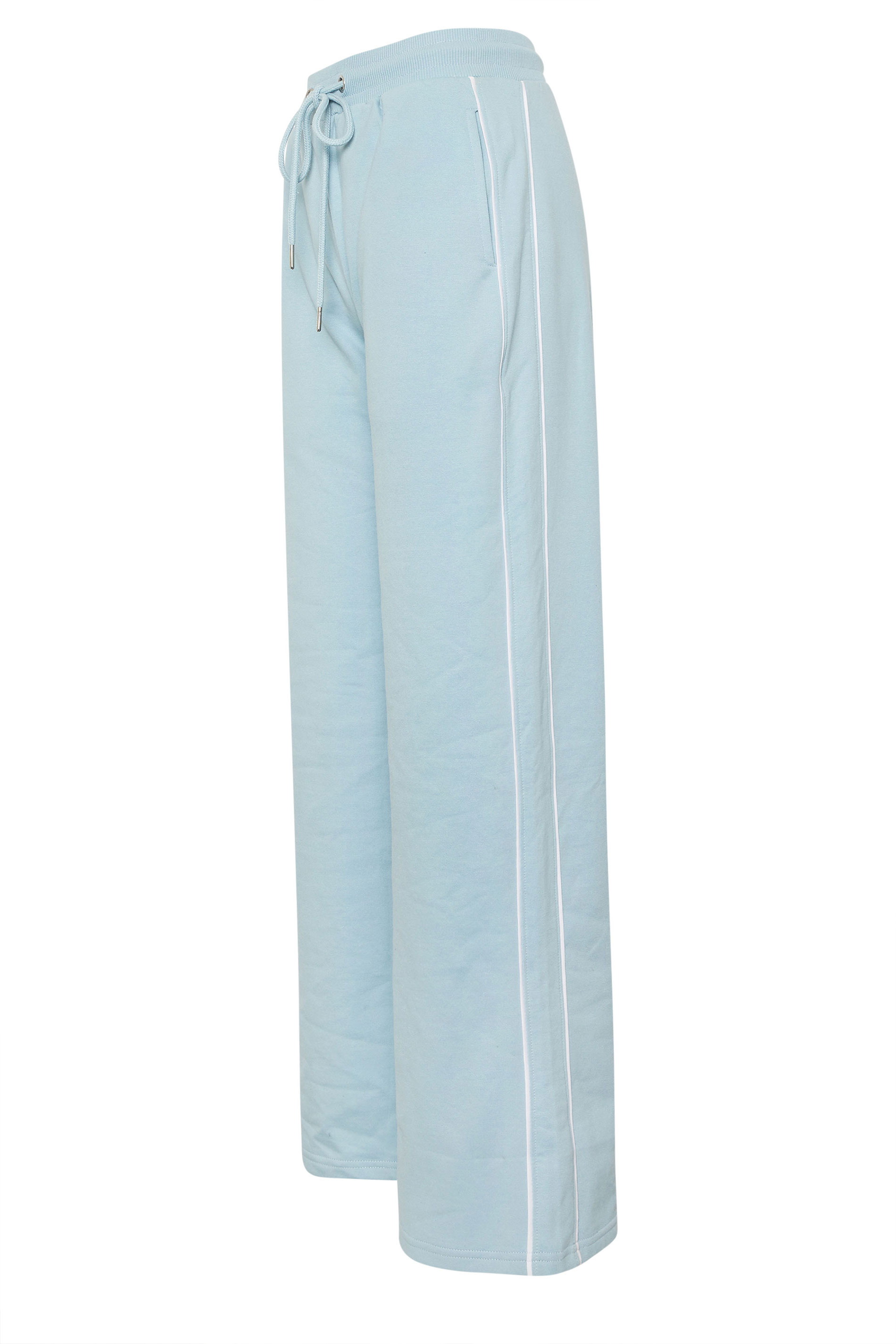 LTS Tall Women's Light Blue Piped Wide Leg Joggers | Long Tall Sally 7