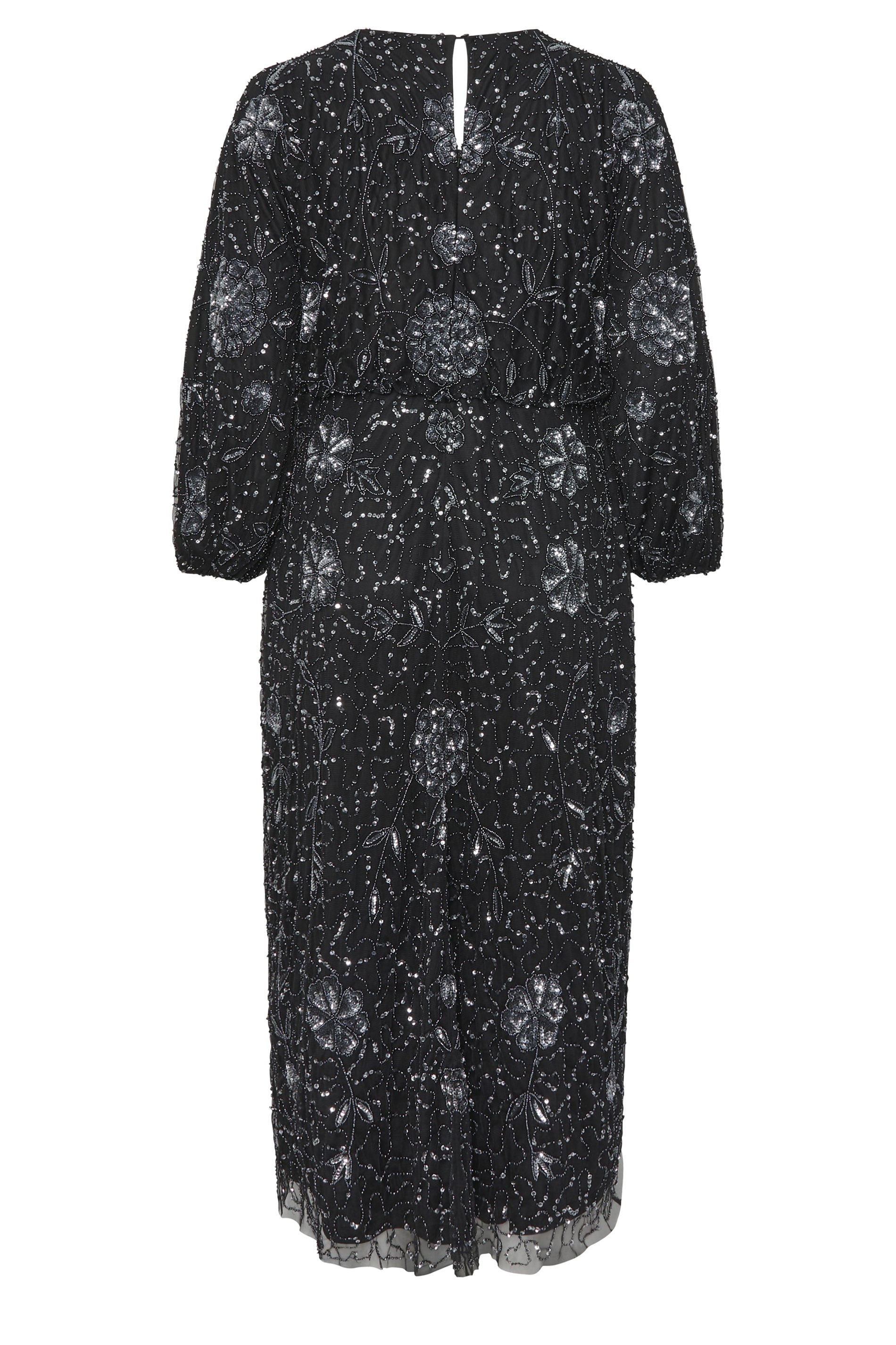 Niimee Curve Black Embellished Long Sleeve Dress 6