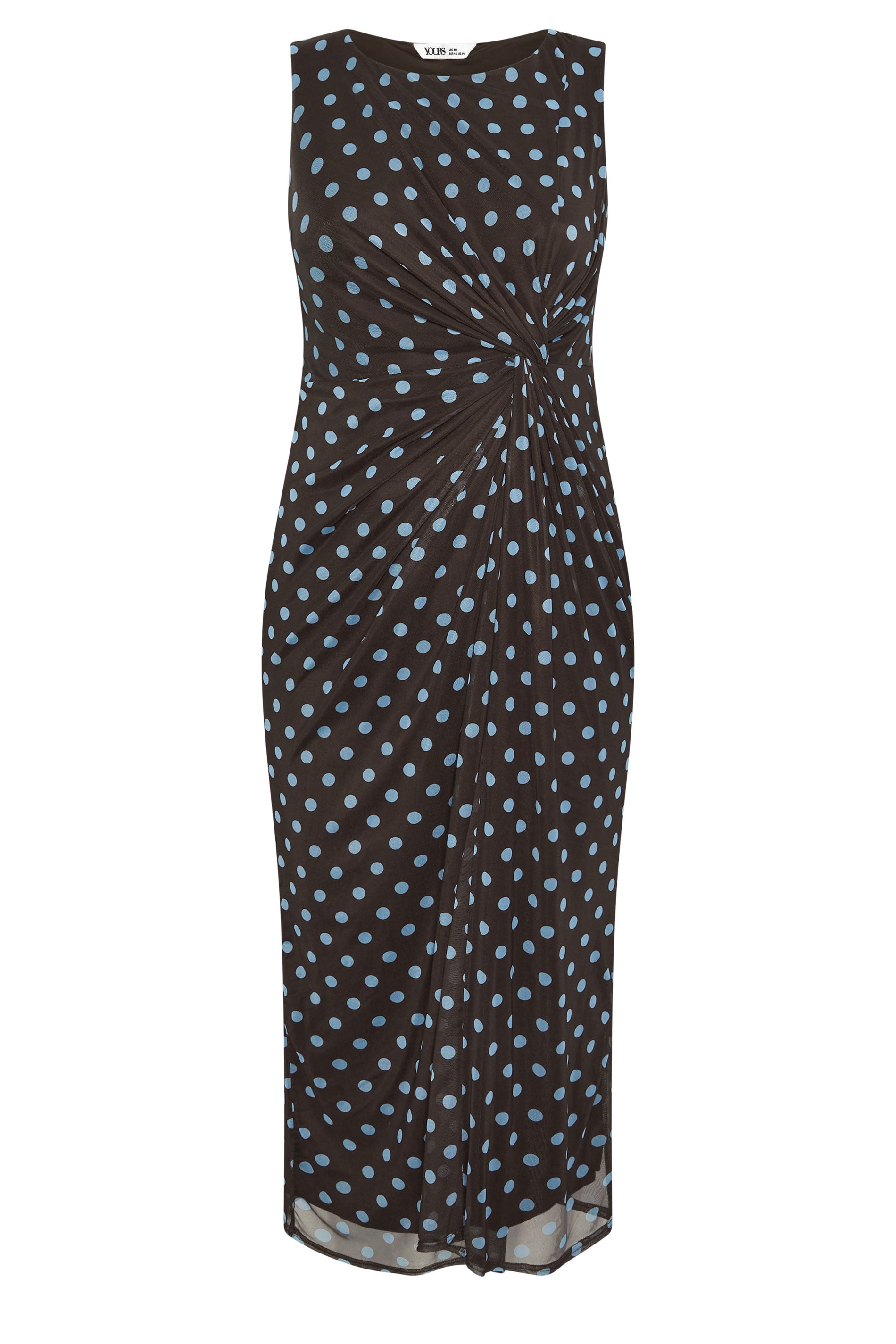 YOURS LONDON Plus Size Chocolate Brown Polka Dot Dress | Yours Clothing 5
