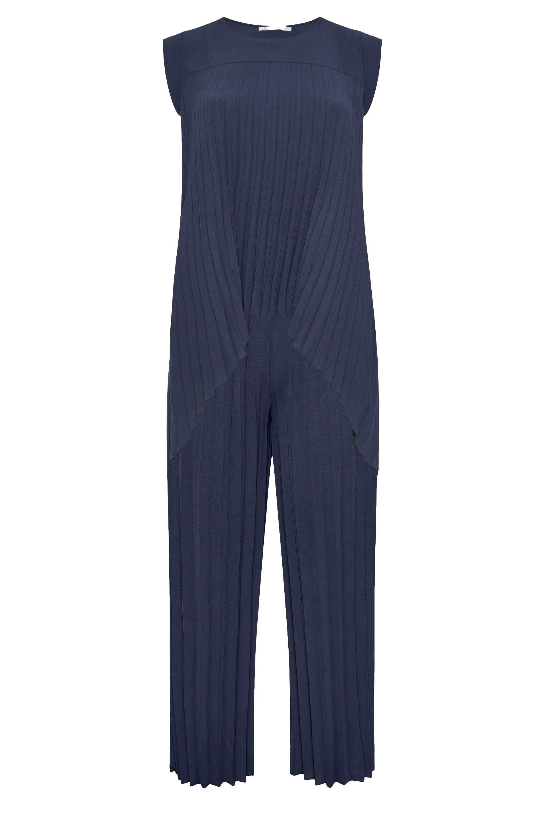 YOURS LONDON Plus Size Navy Blue Pleated Set | Yours Clothing 8