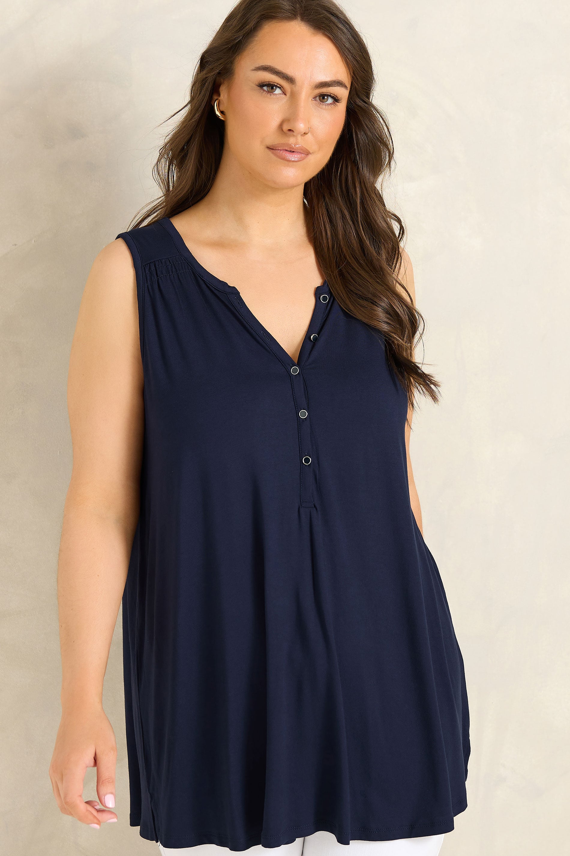 Evans Women's Blue Plus Navy Vest Top Size 22-24