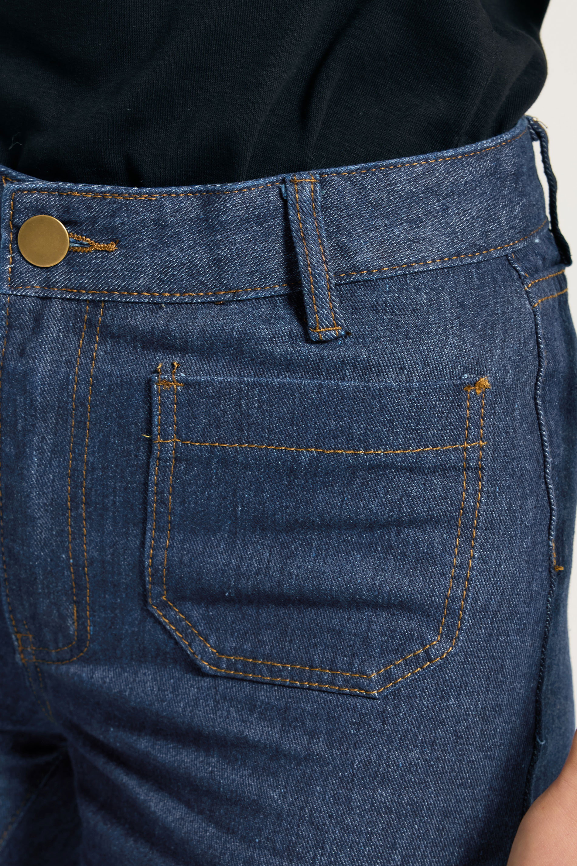LTS Tall Womens Indigo Blue Pocket Detail Cotton Wide Leg Jeans | Long Tall Sally 5
