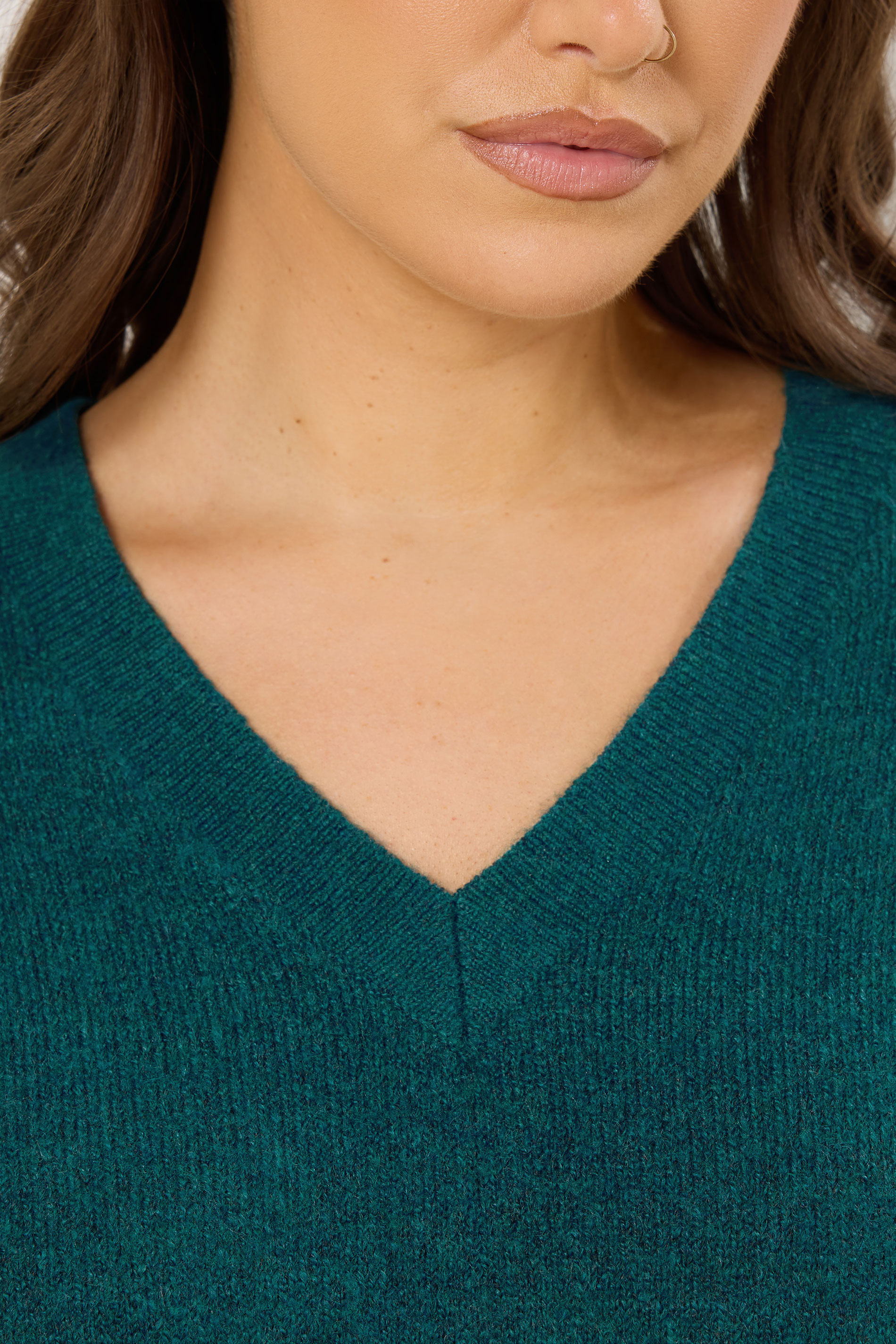 YOURS Plus Size Teal Blue Soft Touch Knitted Jumper | Yours Clothing 5