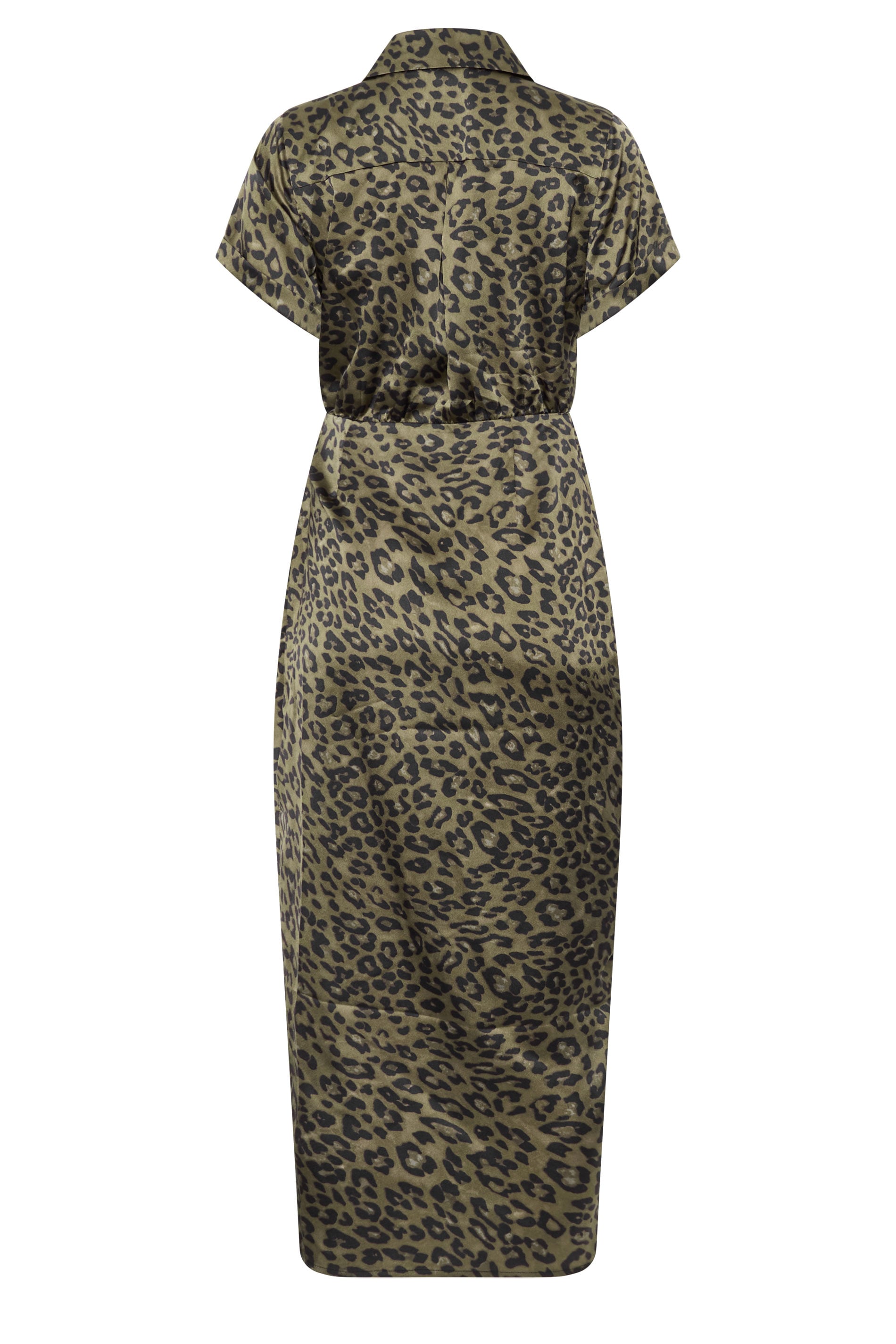 STAR Khaki Green Leopard Satin Maxi Dress | StarByJM 2