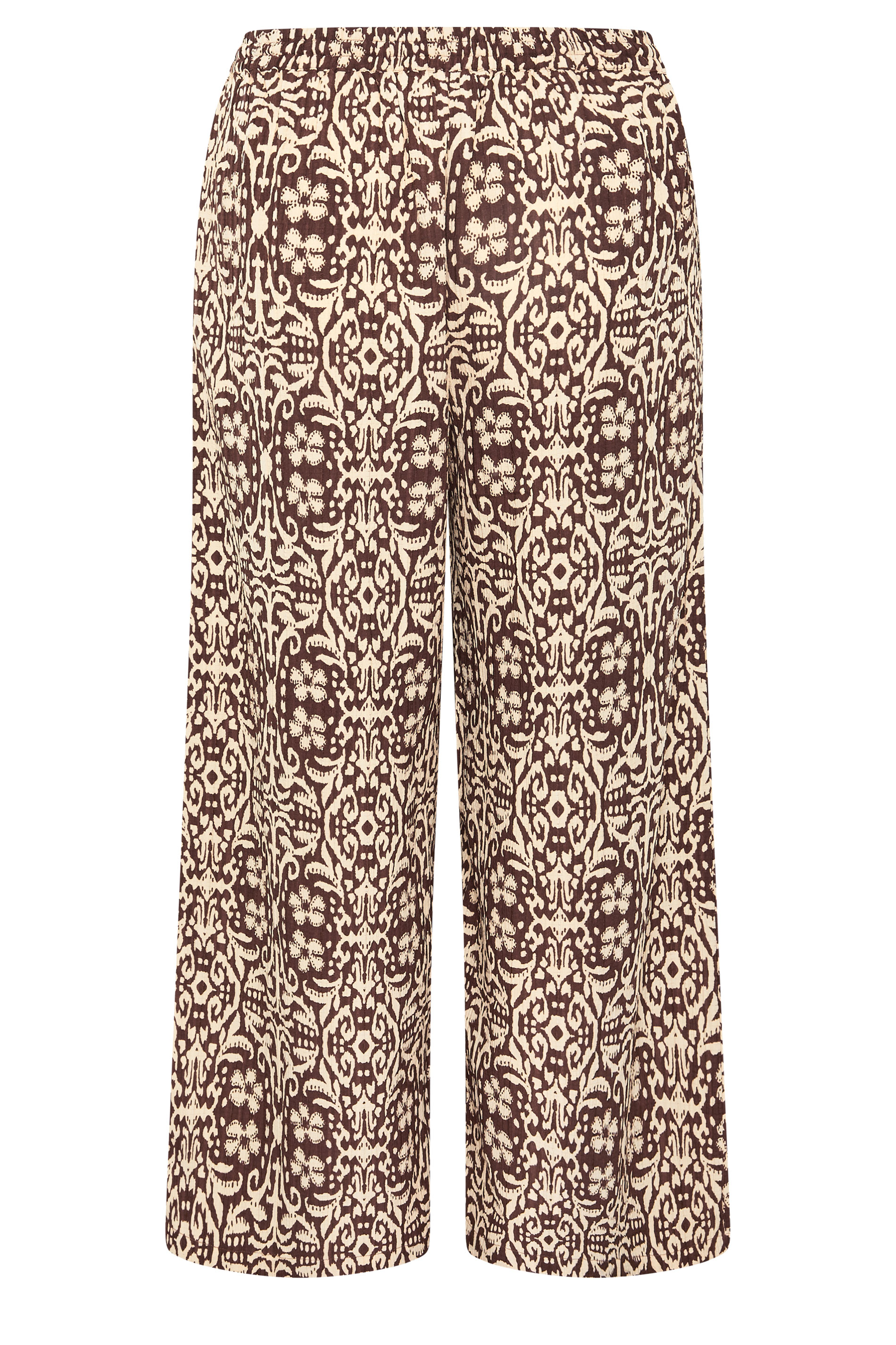 LIMITED COLLECTION Plus Size Brown Abstract Wide Leg Trousers | Yours Clothing 6