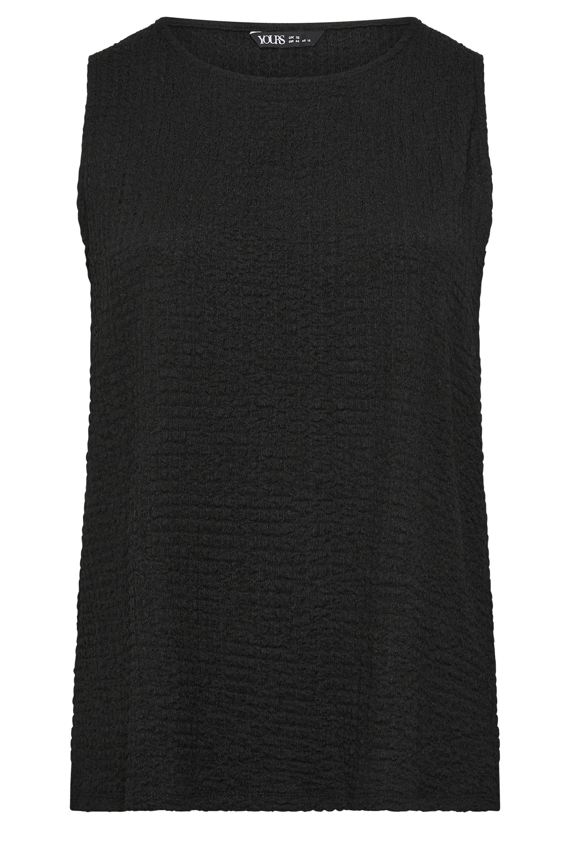YOURS Plus Size Black Bubble Texture Vest Top | Yours Clothing 5