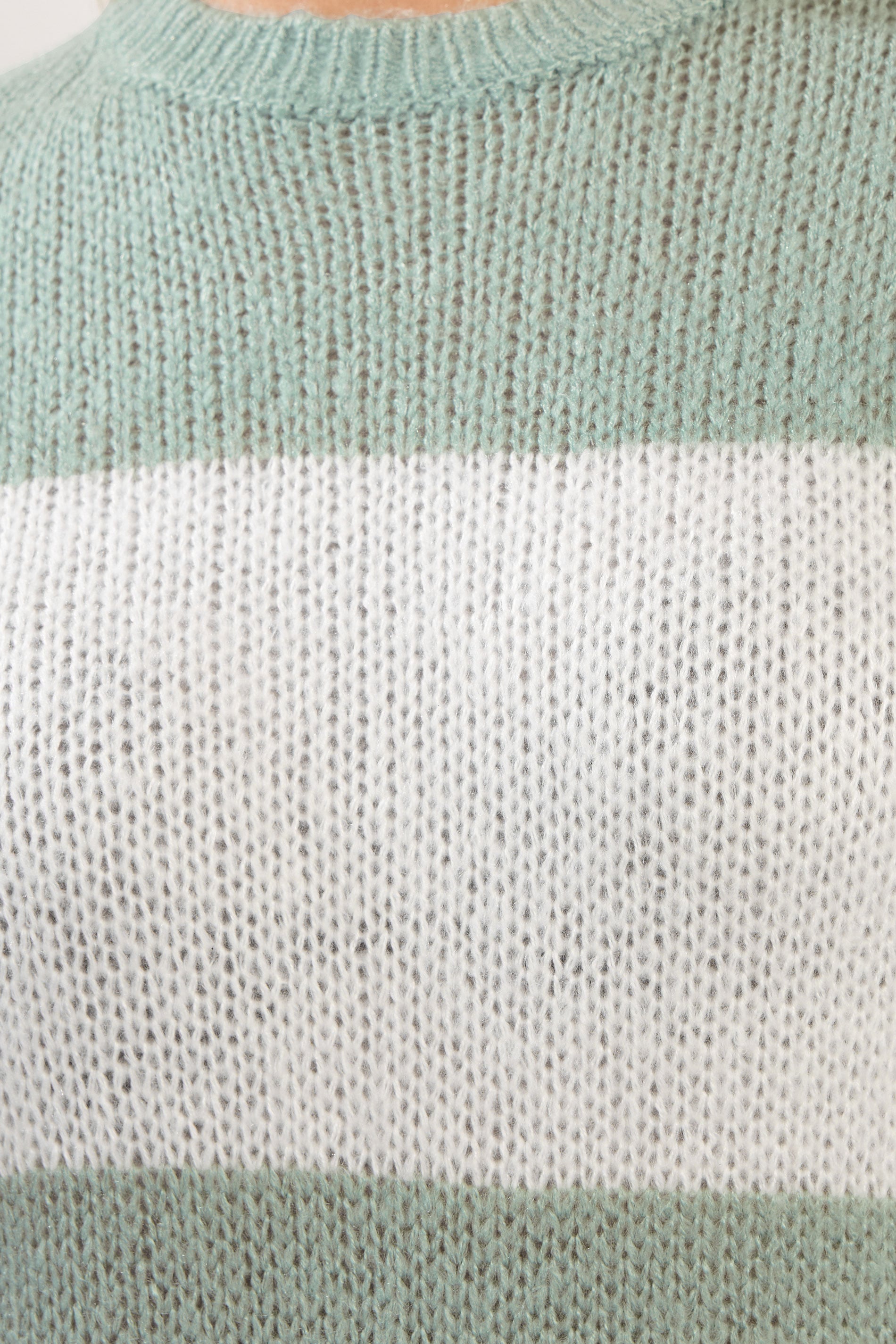 YOURS Plus Size Green & White Striped Knitted Soft Touch Jumper | Yours Clothing 4