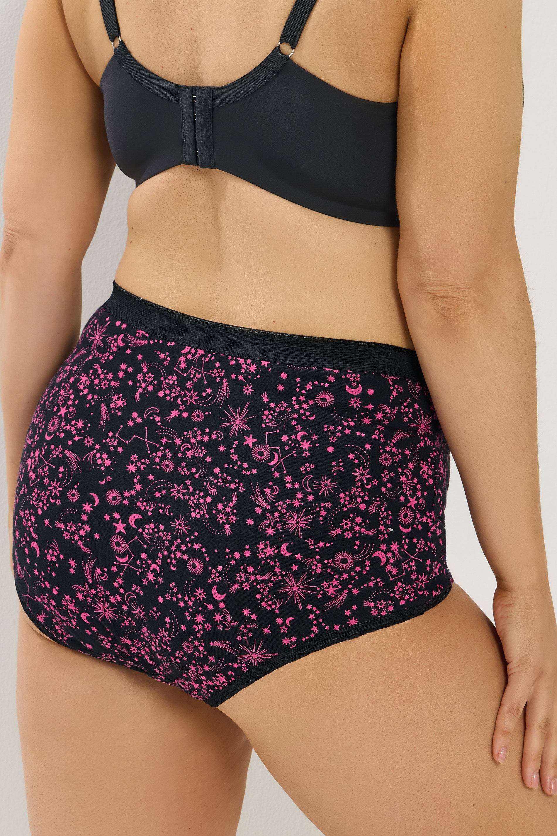 YOURSET 5 PACK Plus Size Pink Celestial Print Full Briefs | Yours Clothing 5