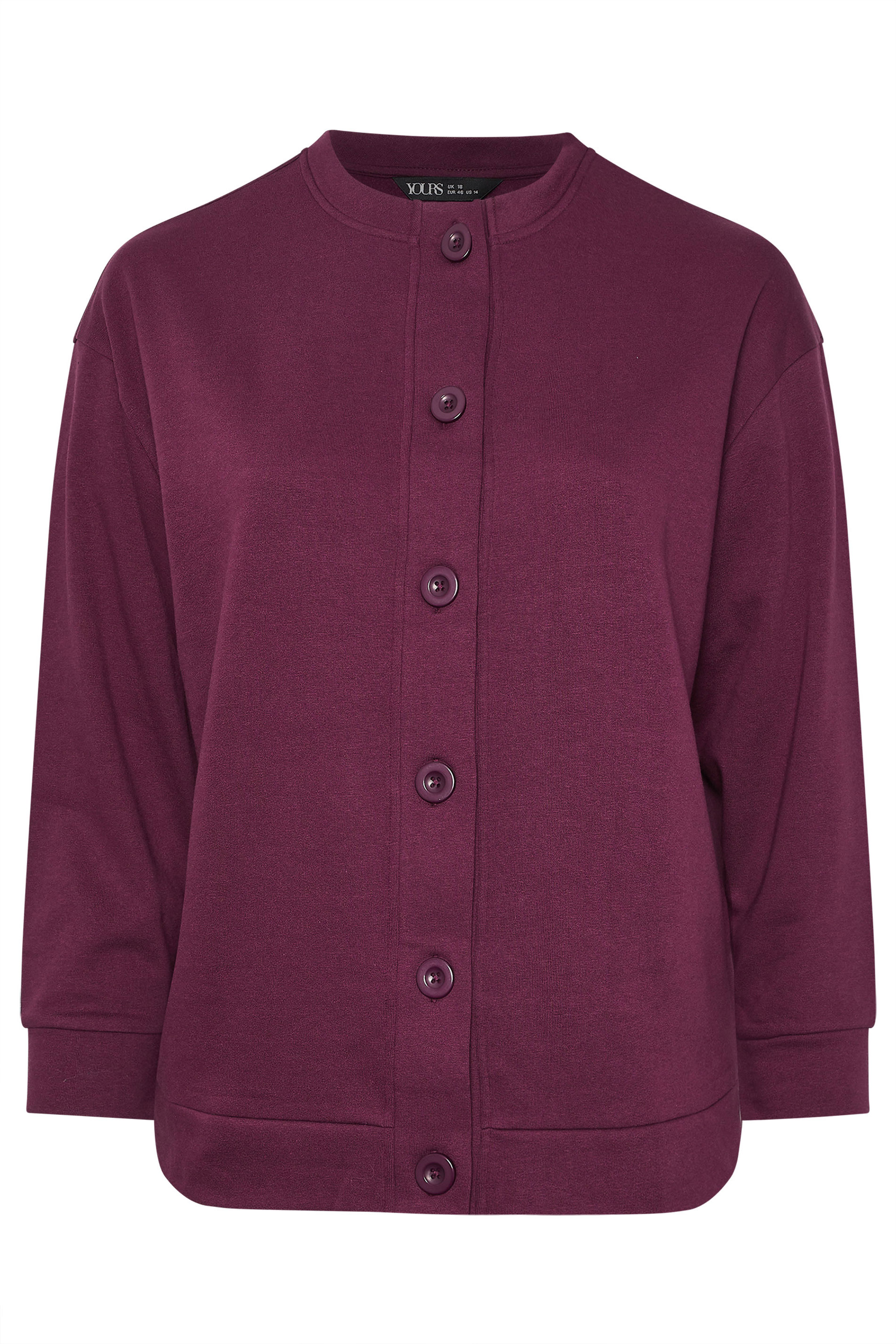 YOURS Plus Size Burgundy Red Button Cardigan | Yours Clothing 5