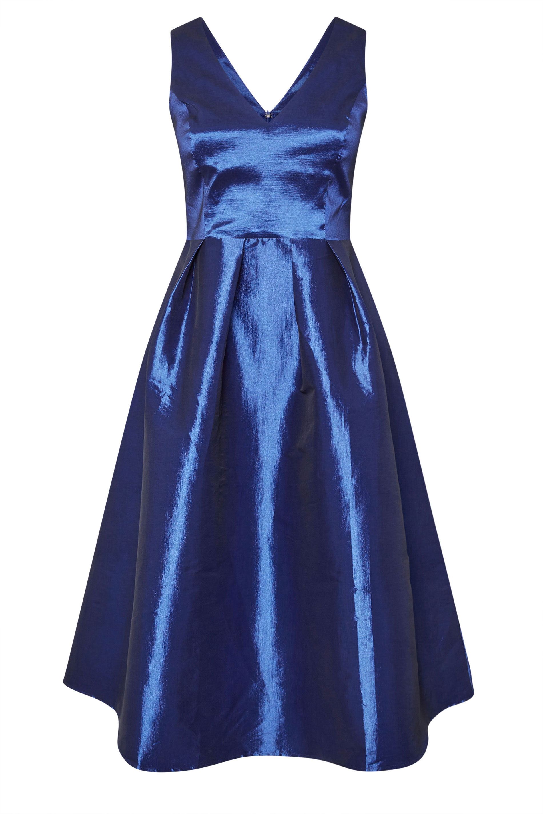 YOURS LONDON Plus Size Navy Blue Pleated V-Neck Midi Dress | Yours Clothing 5