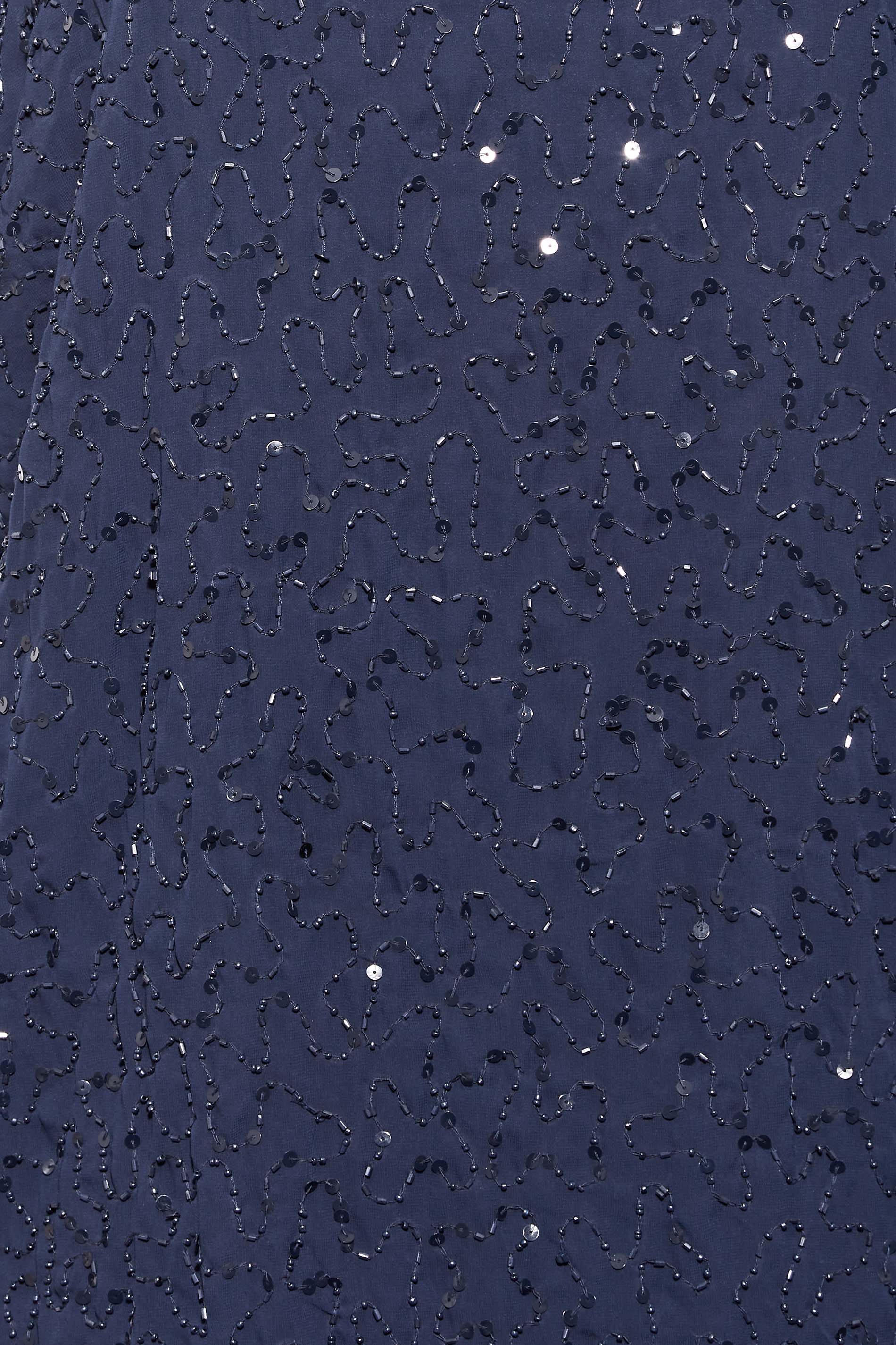 LUXE Plus Size Blue Sequin Hand Embellished Cape Dress | Yours Clothing 5