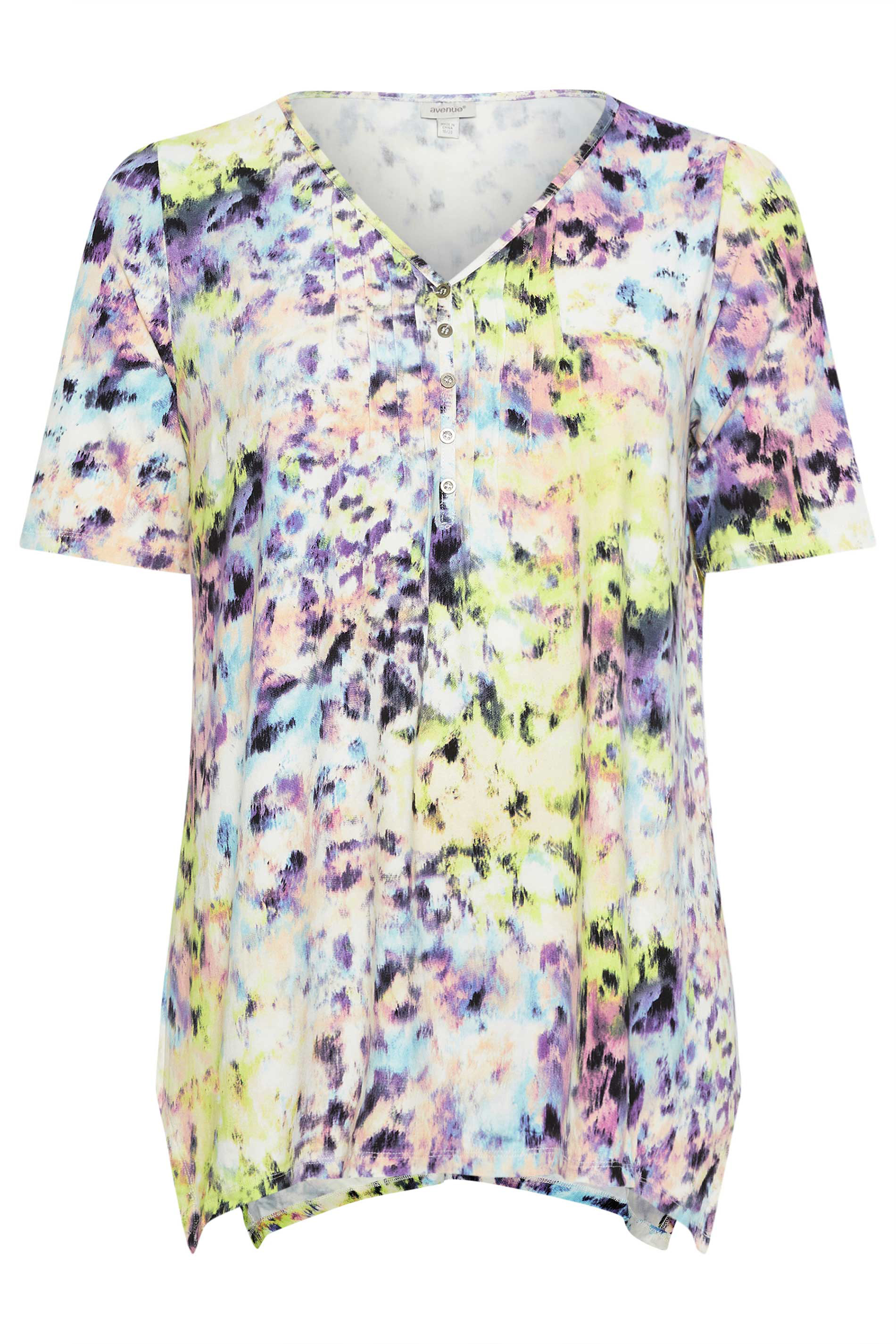 Evans Yellow Abstract Print Tunic | Evans
