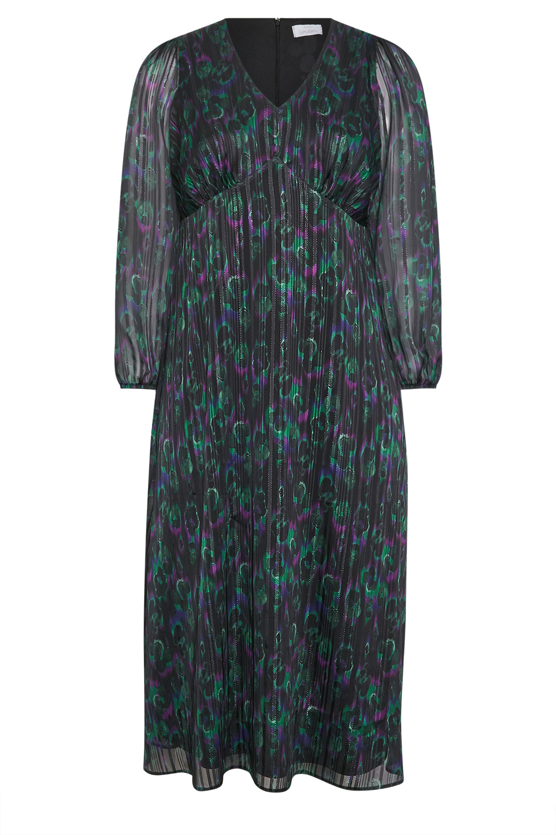 YOURS LONDON Plus Size Black Metallic Animal Maxi Dress | Yours Clothing 5