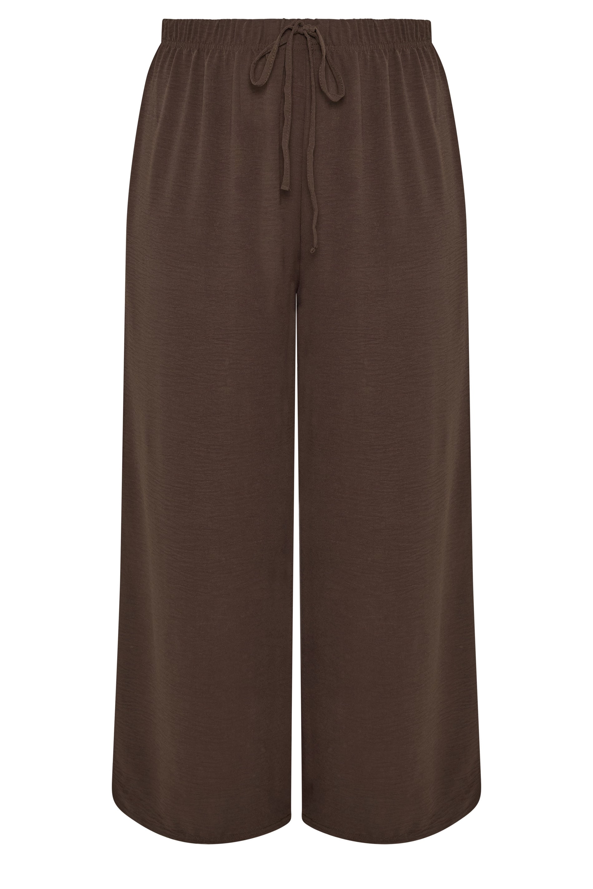 YOURS Plus Size Chocolate Brown Twill Wide Leg Trousers | Yours Clothing 5