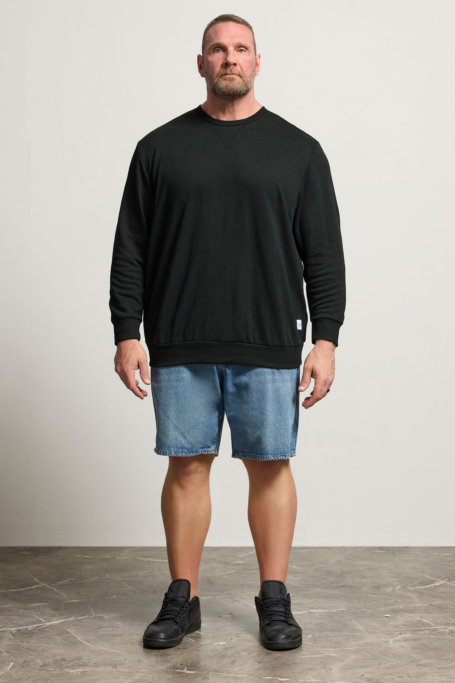 JJACK & JONES Big & Tall Black Sweatshirt | BadRhino 1