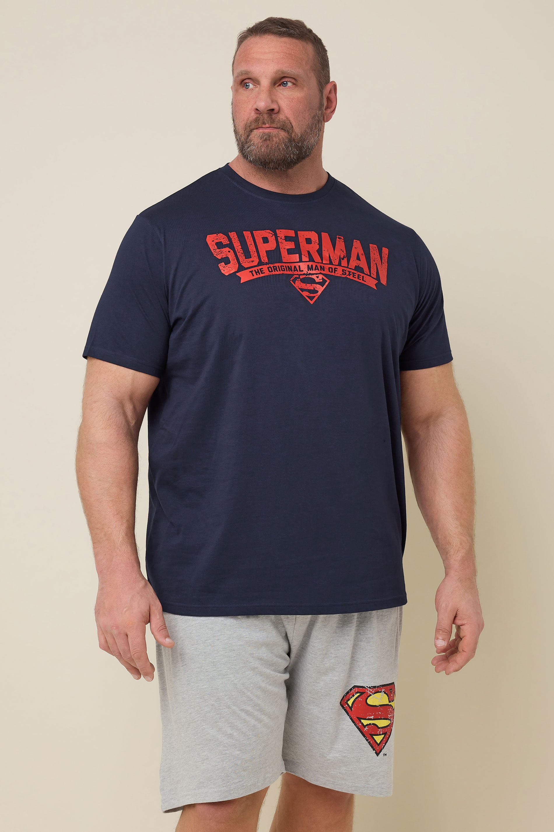 BadRhino Big & Tall Navy Blue Superman Pyjama Set 3