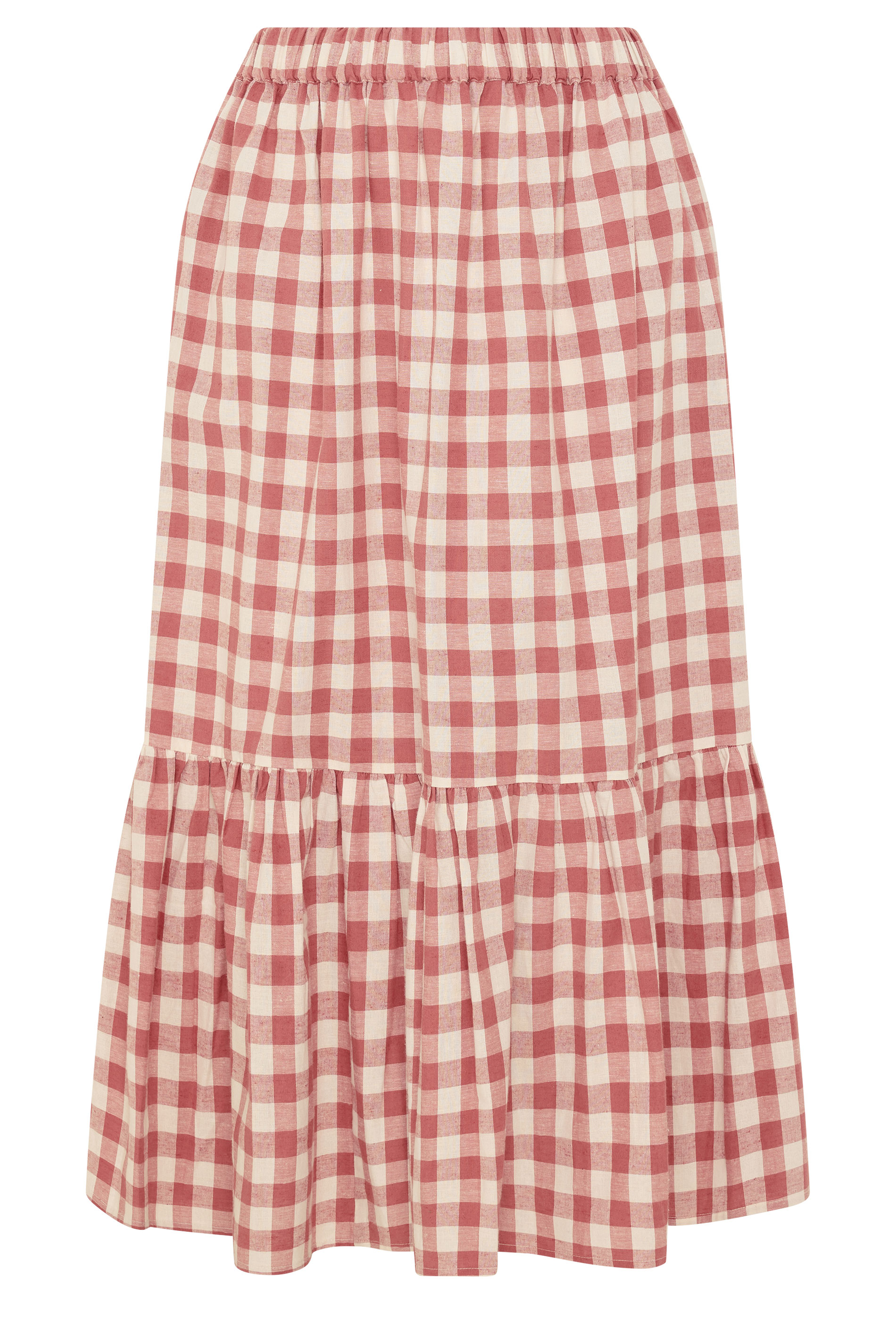 LIMITED COLLECTION Plus Size Red Gingham Maxi Skirt | Yours Clothing 5