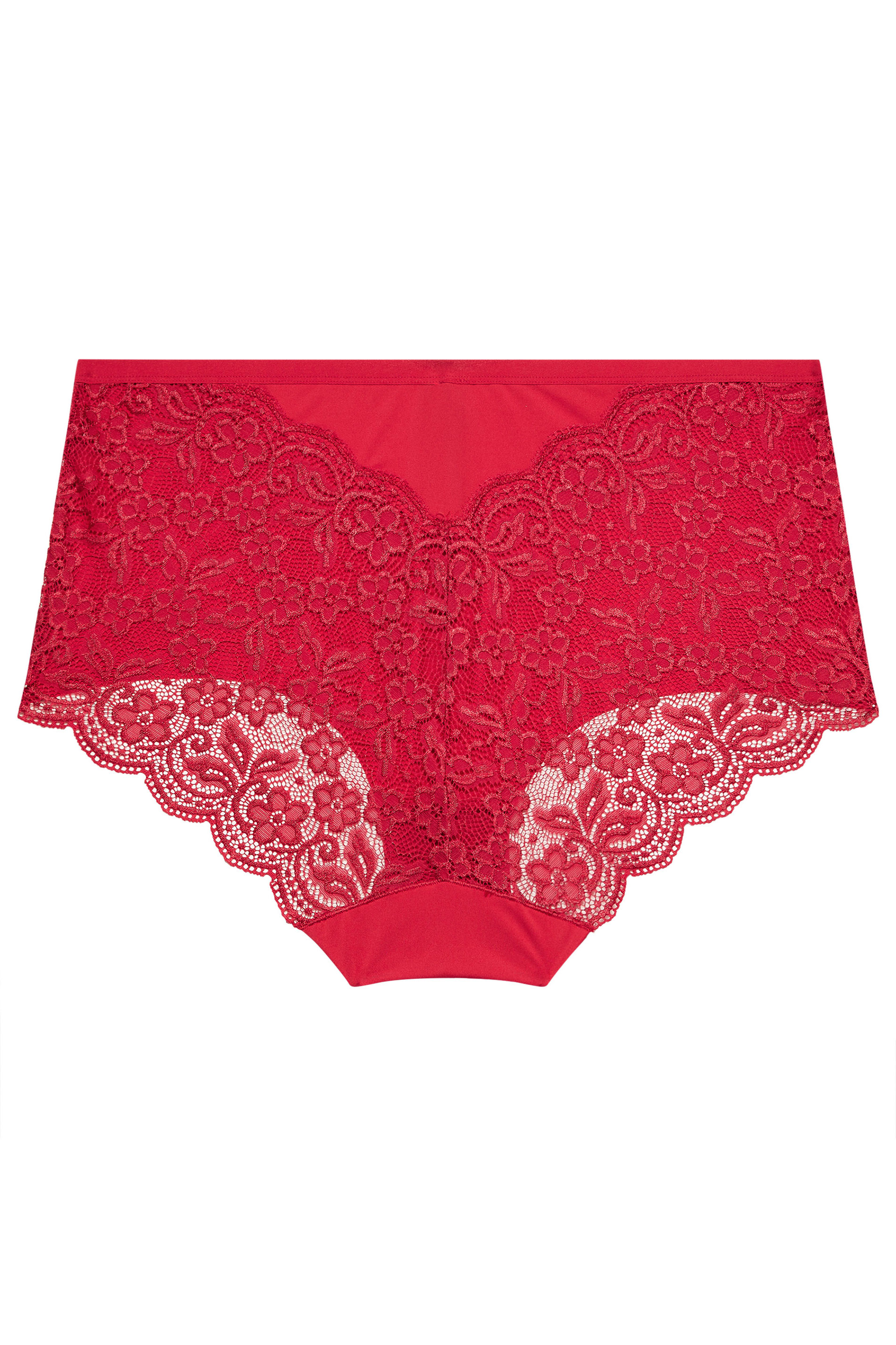 YOURSET 3 PACK Plus Size Red Lace Back High Waisted Knickers | Yours Curve 11