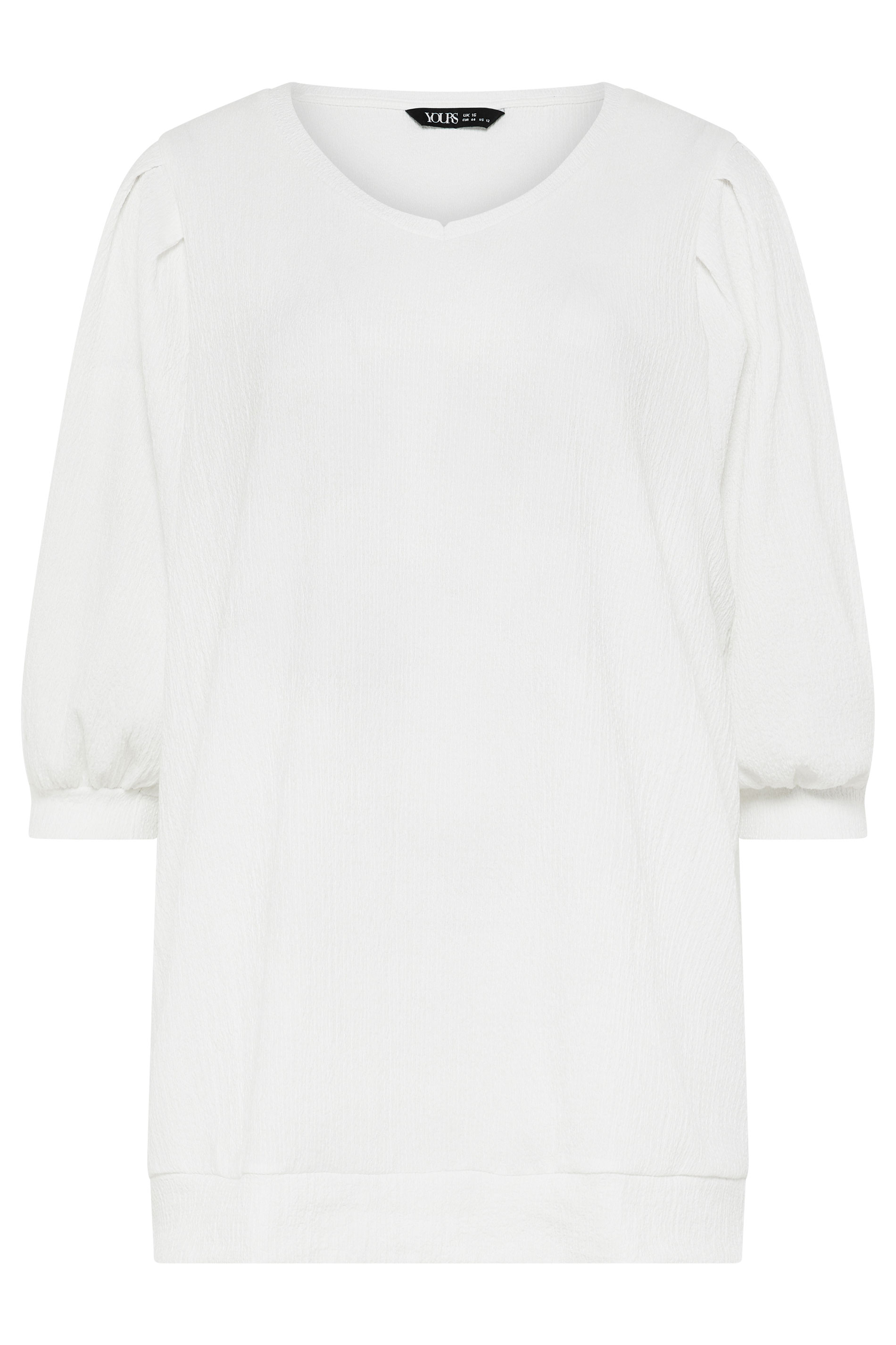 YOURS Plus Size White Puff Sleeve Top | Yours Clothing 5