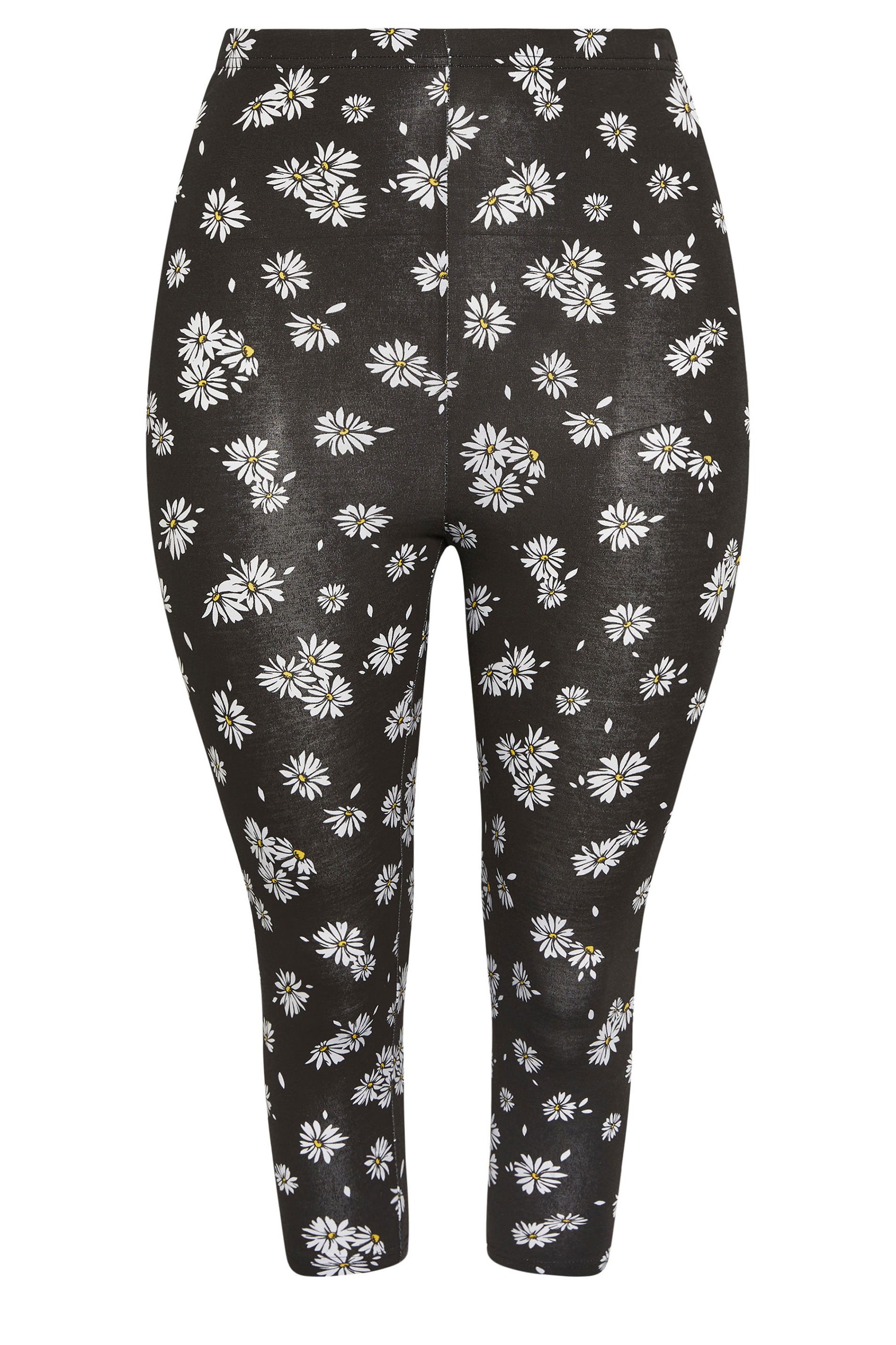 YOURSET 2 PACK Plus Size Black Daisy Cropped Leggings | Yours Clothing 8