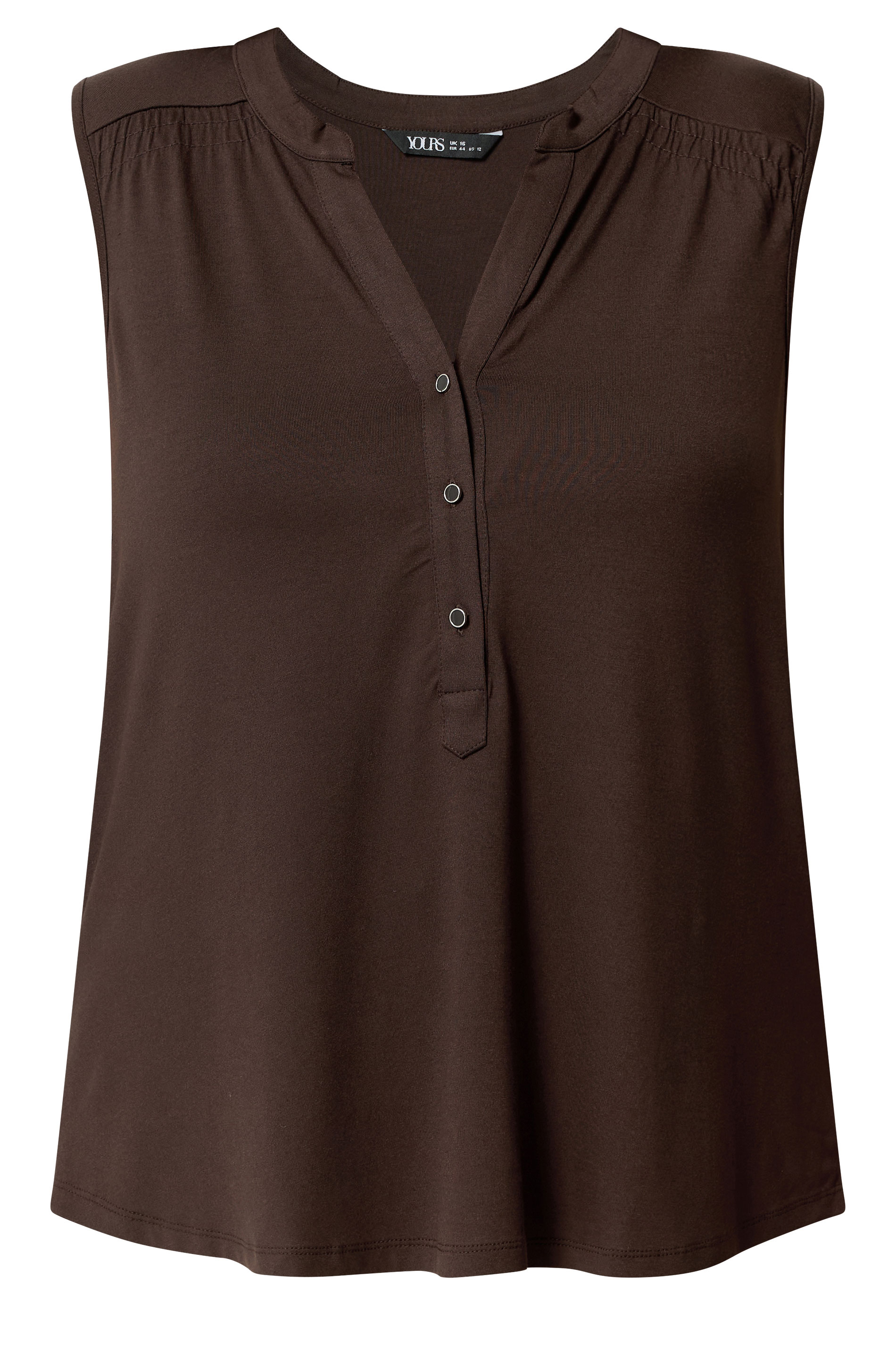 YOURS Plus Size Brown Notch Neck Swing Blouse | Yours Clothing 5