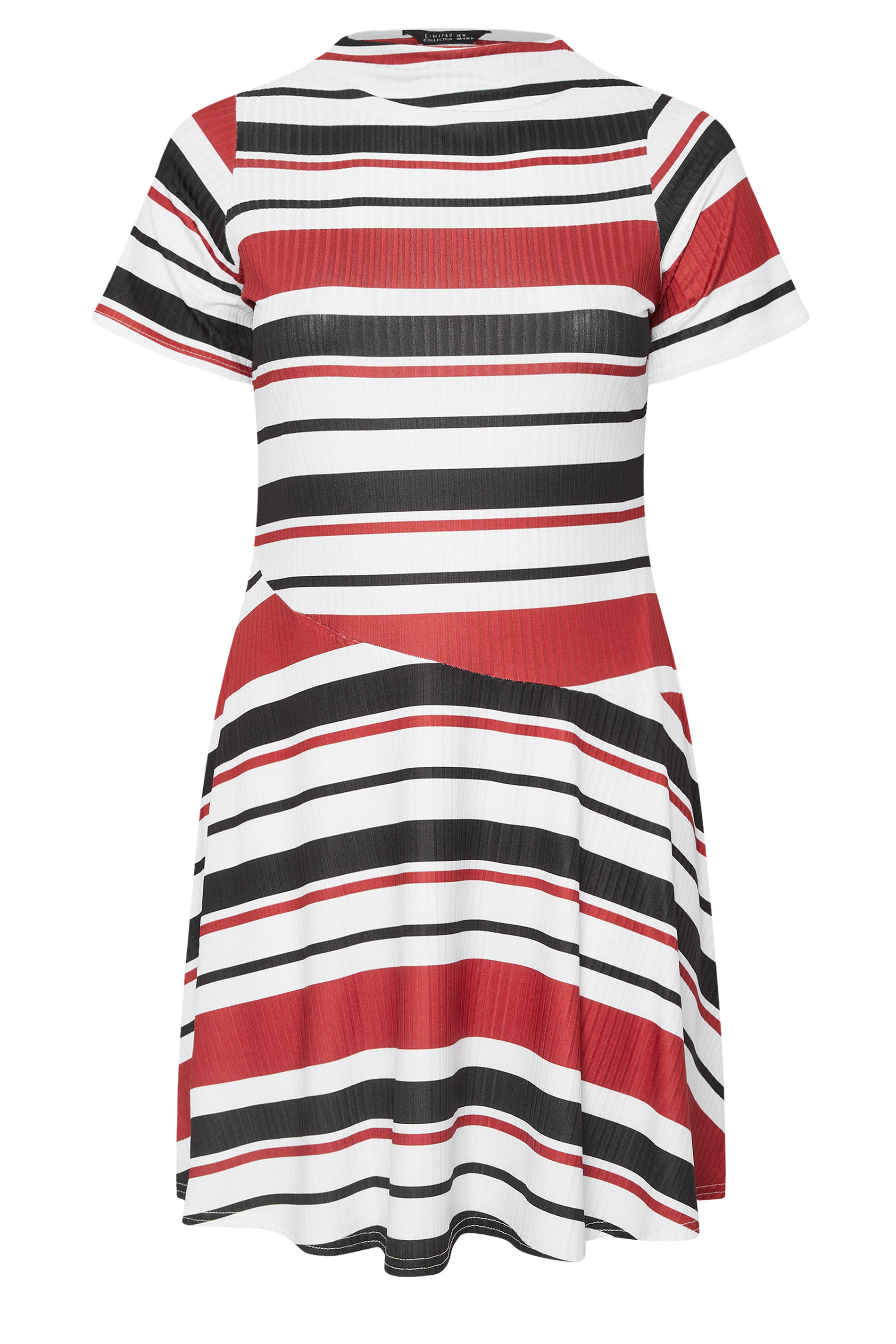 LIMITED COLLECTION Plus Size Red & Black Stripe Mini Swing Dress | Yours Clothing 5