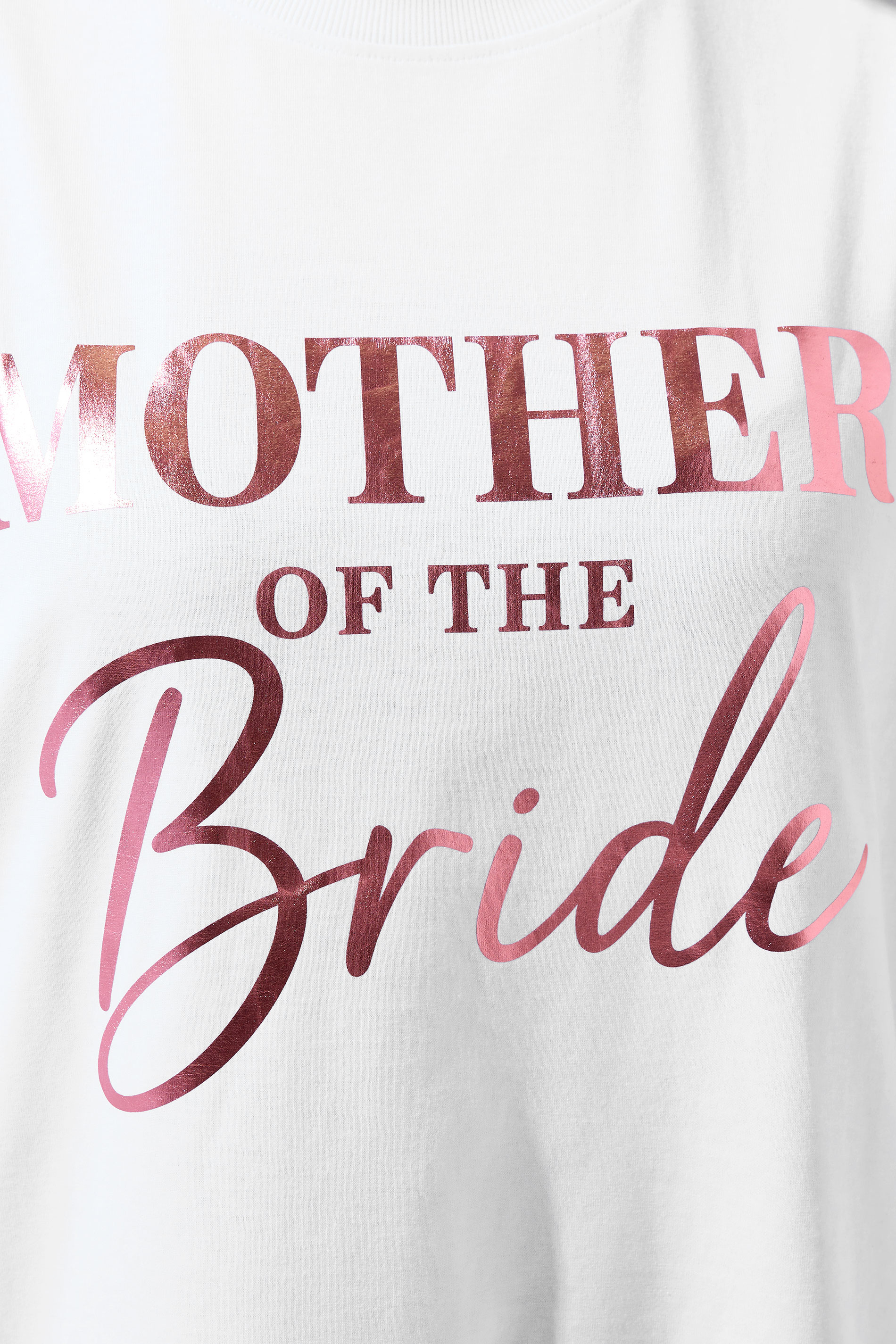 LIMITED COLLECTION Plus Size White 'Mother Of The Bride' Metallic T-Shirt | Yours Clothing 4