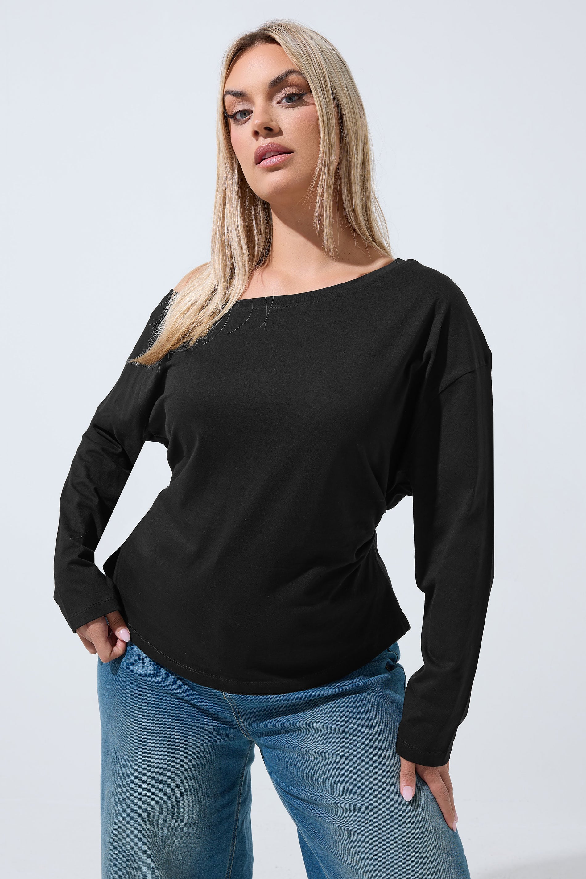 LIMITED COLLECTION Black Off Shoulder Long Sleeve Top 3