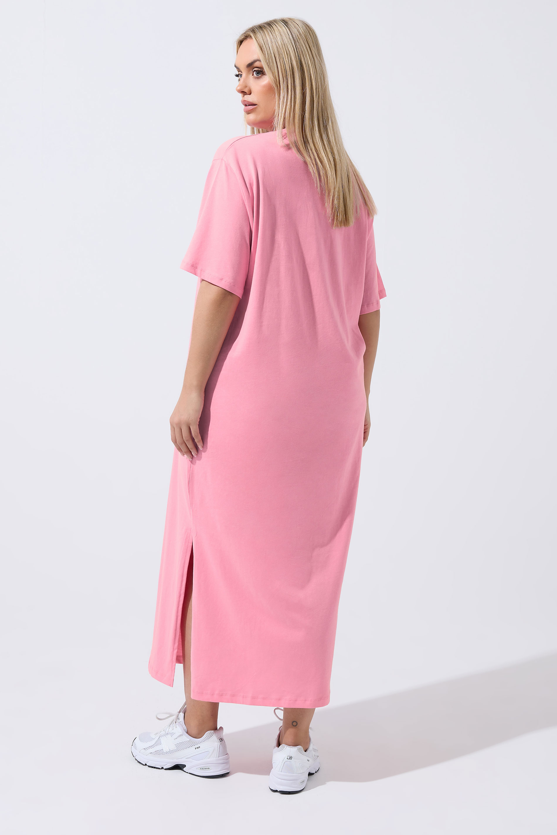 LIMITED COLLECTION Plus Size Pink 'Beach Club' Slogan Maxi Dress | Yours Clothing 2