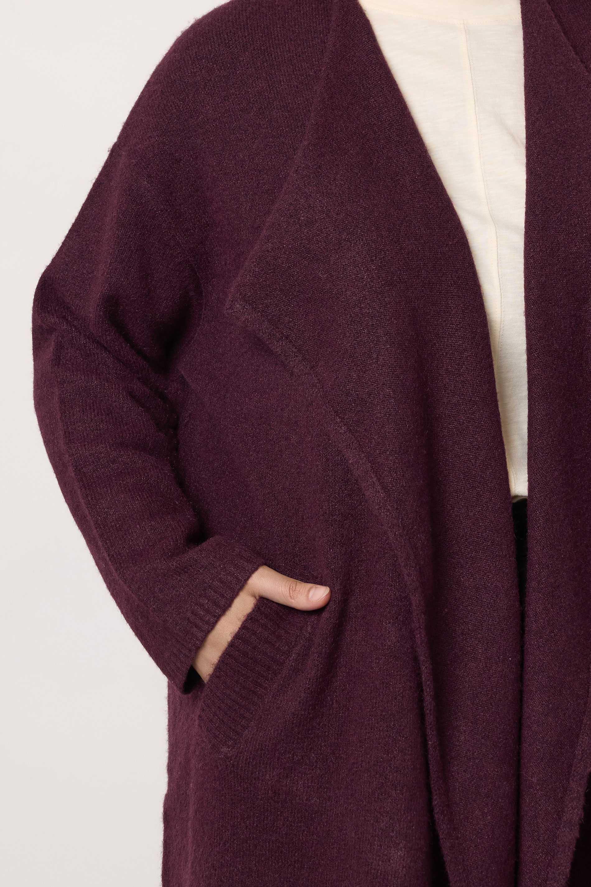 EVANS Plus Size Burgundy Red Premium Waterfall Coatigan | Evans  2