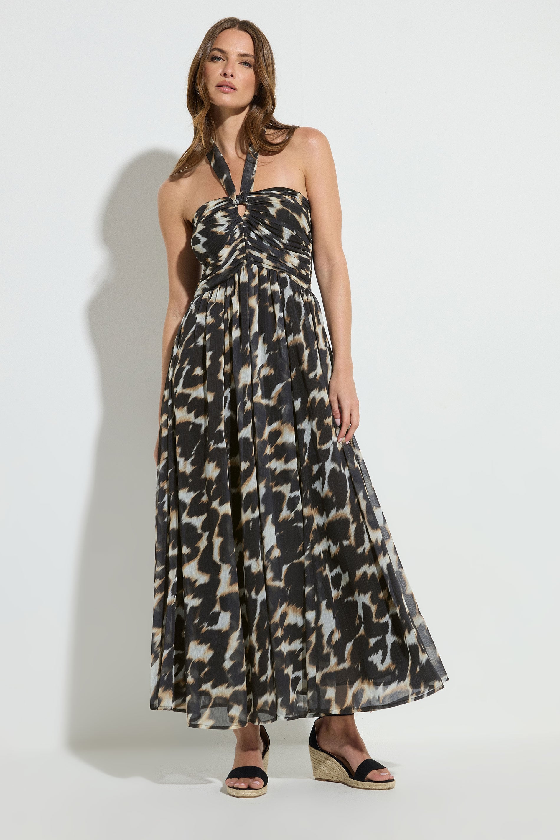 STAR Black Leopard Print Halter Neck Dress | StarByJM 2