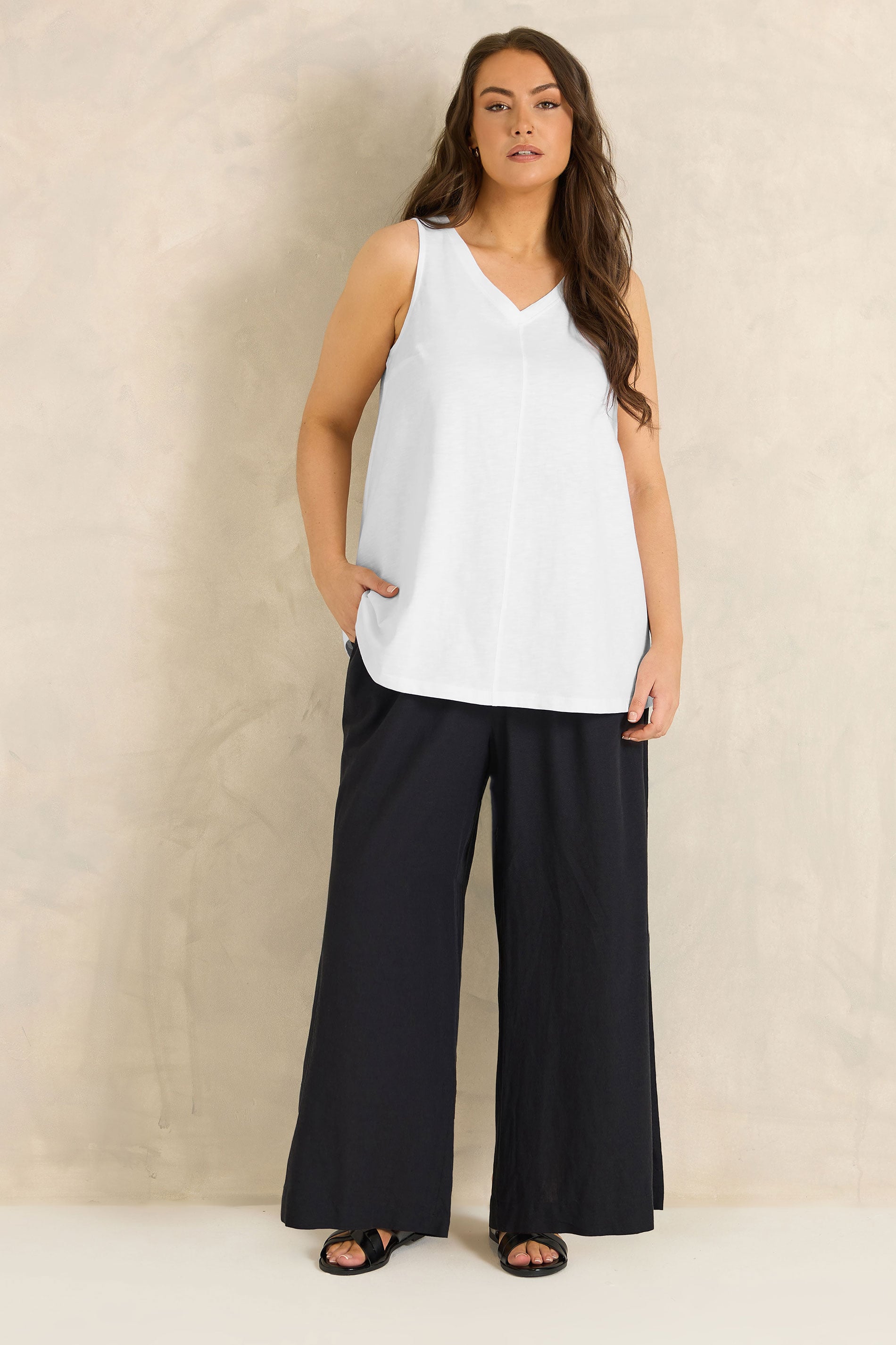 EVANS Plus Size White Premium Cotton Vest Top | Evans 2
