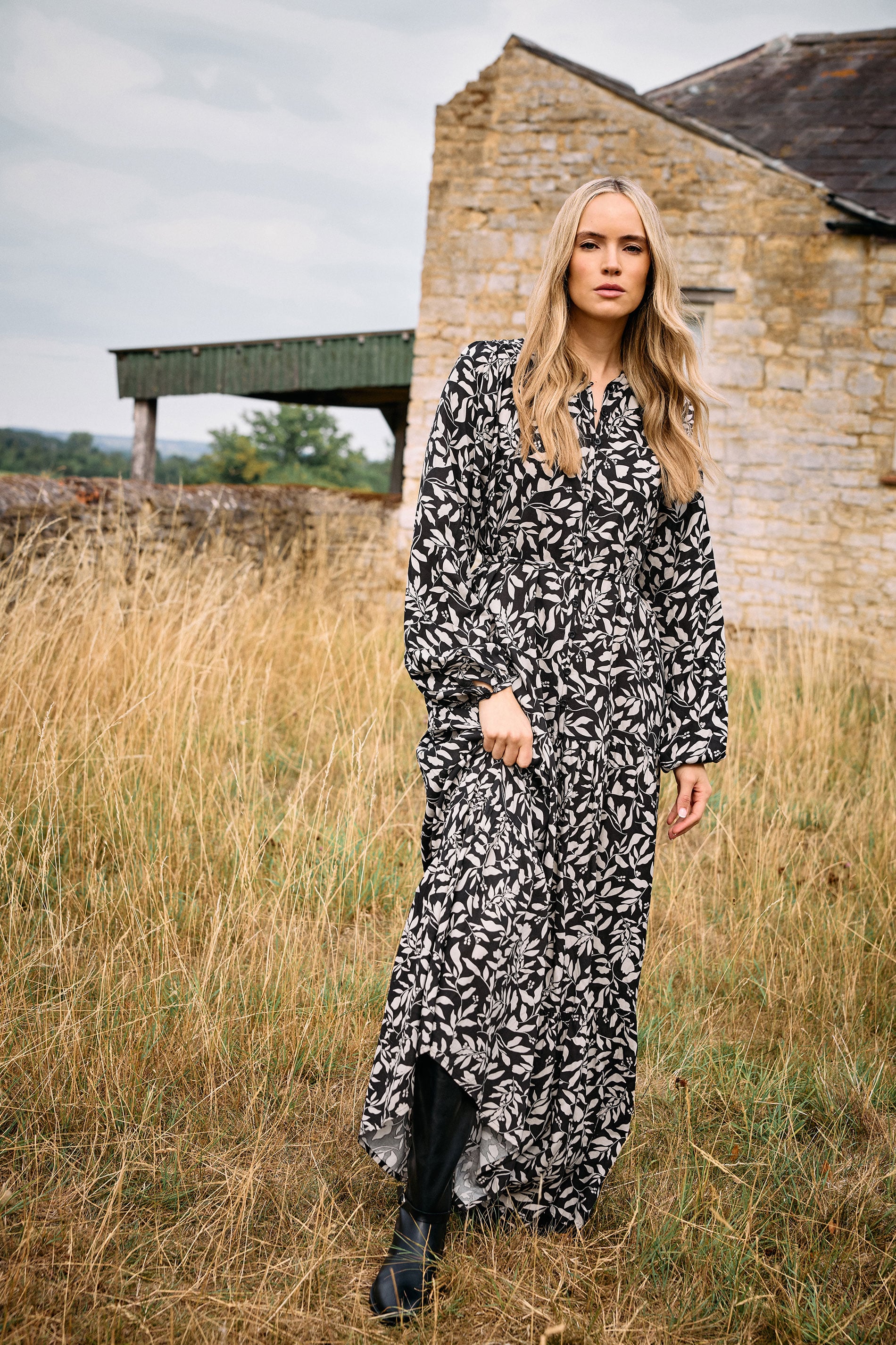 LTS Tall Brown Floral Print Tea Dress | Long Tall Sally 3